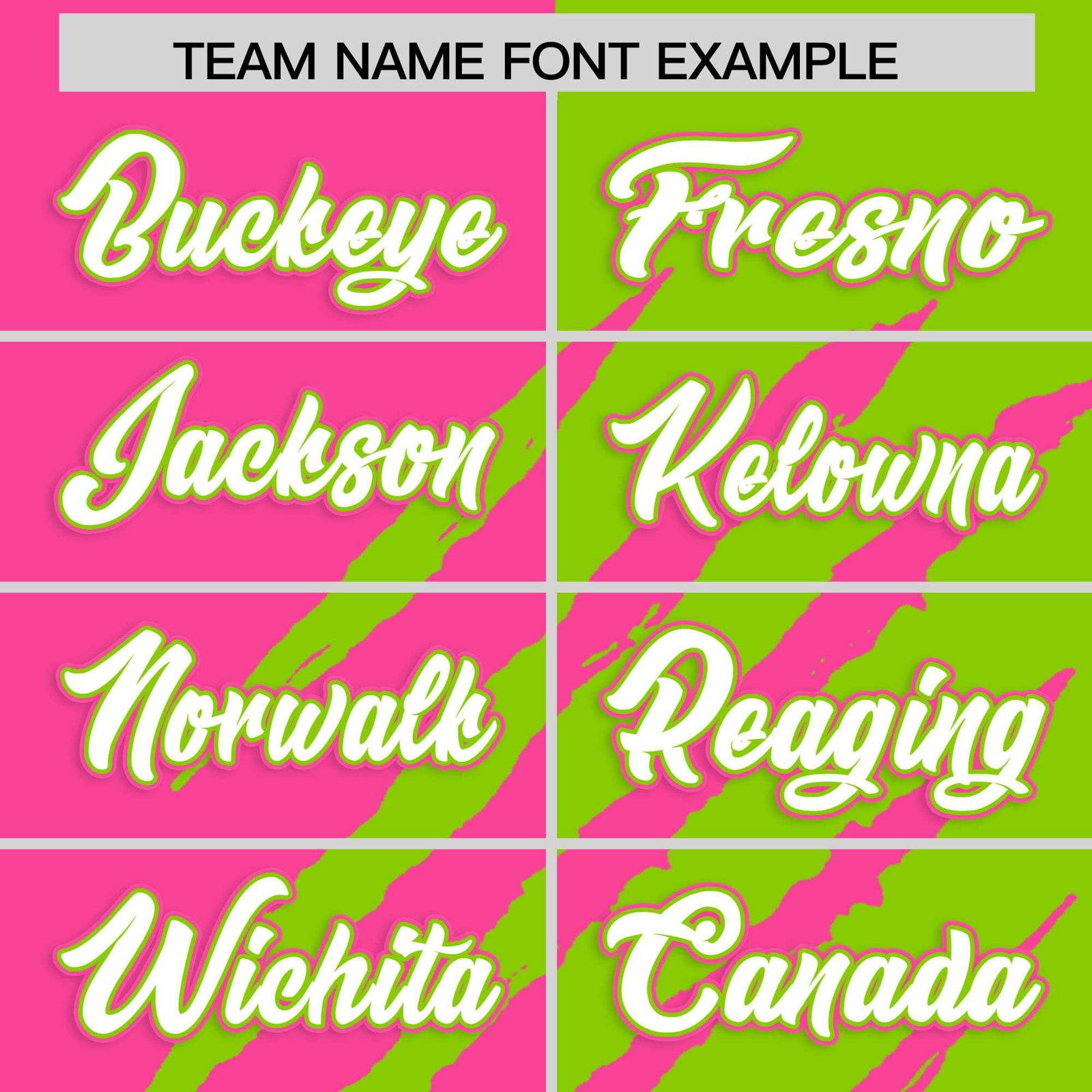 Custom Pink Neon Green Split Tiger Claw Scratch Pattern Baseball Jersey