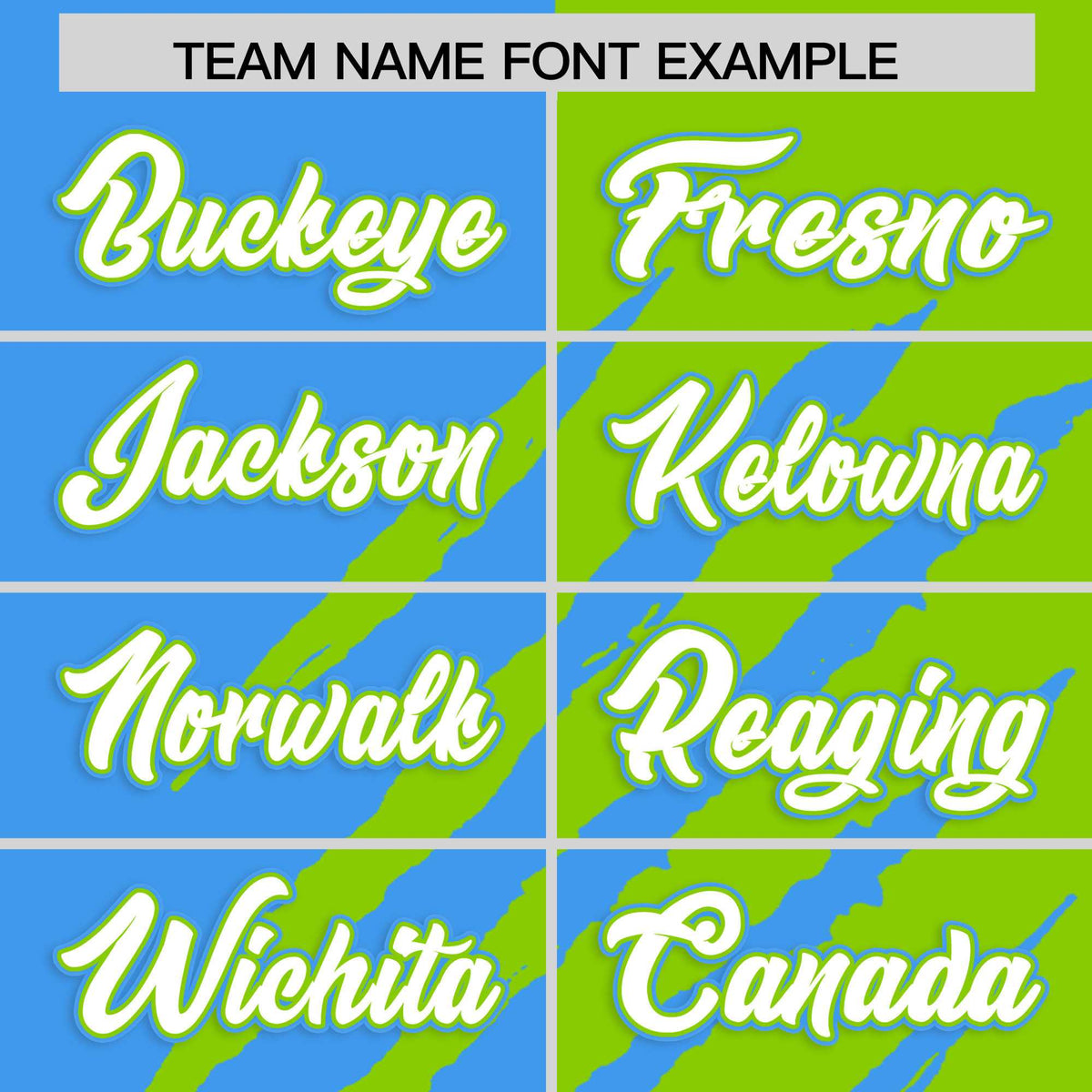 Custom Powder Blue Neon Green Split Tiger Claw Scratch Pattern Baseball Jersey