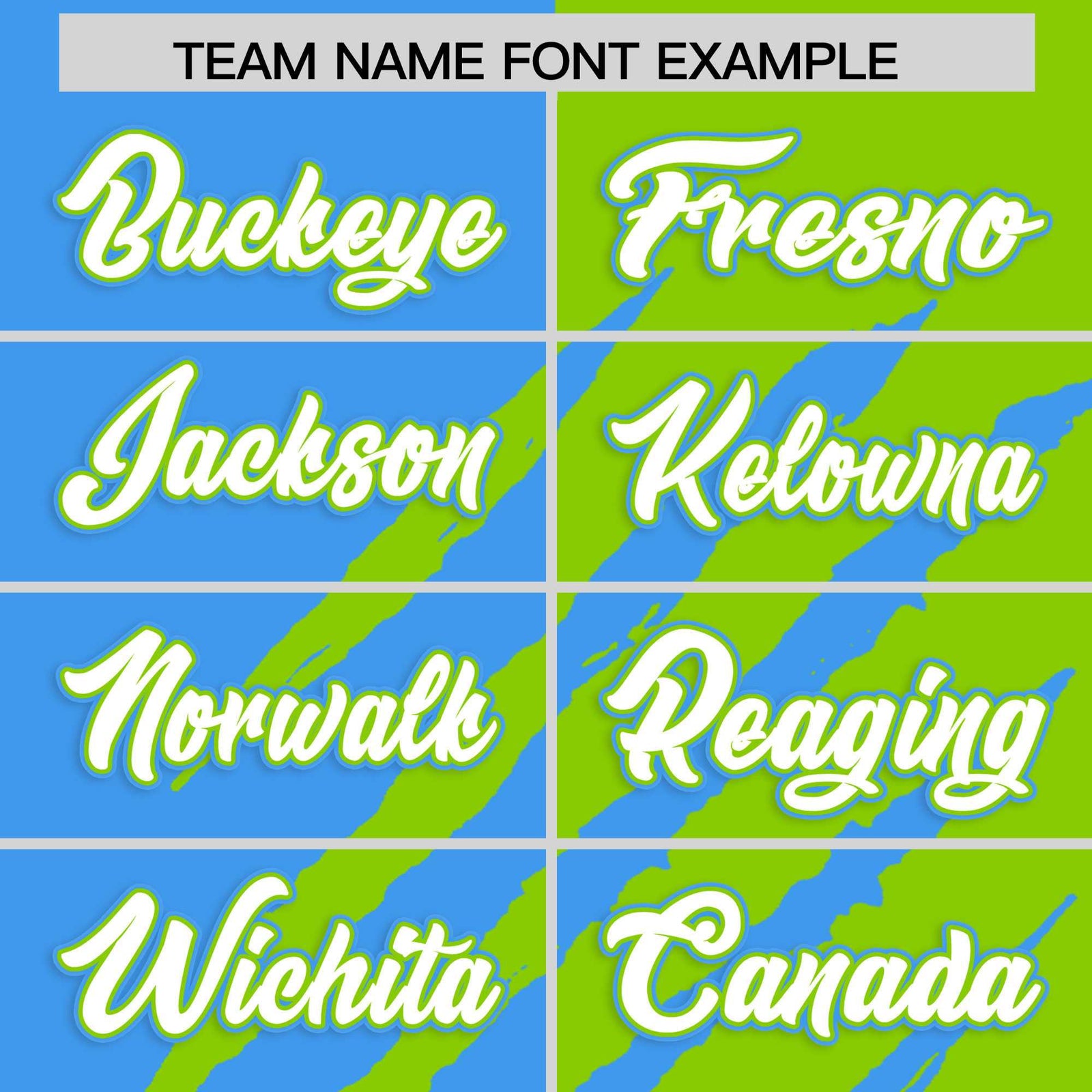 Custom Powder Blue Neon Green Split Tiger Claw Scratch Pattern Baseball Jersey