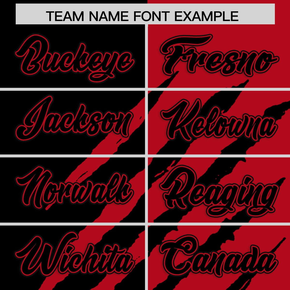 Custom Black Red Split Tiger Claw Scratch Pattern Baseball Jersey