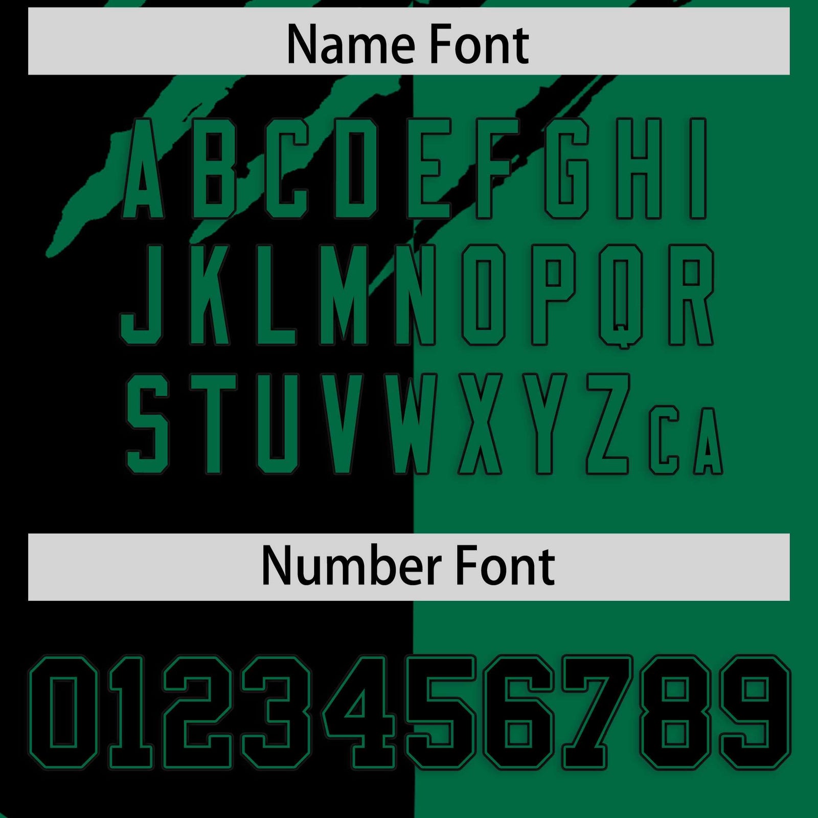 Custom Black Kelly Green Split Tiger Claw Scratch Pattern Baseball Jersey