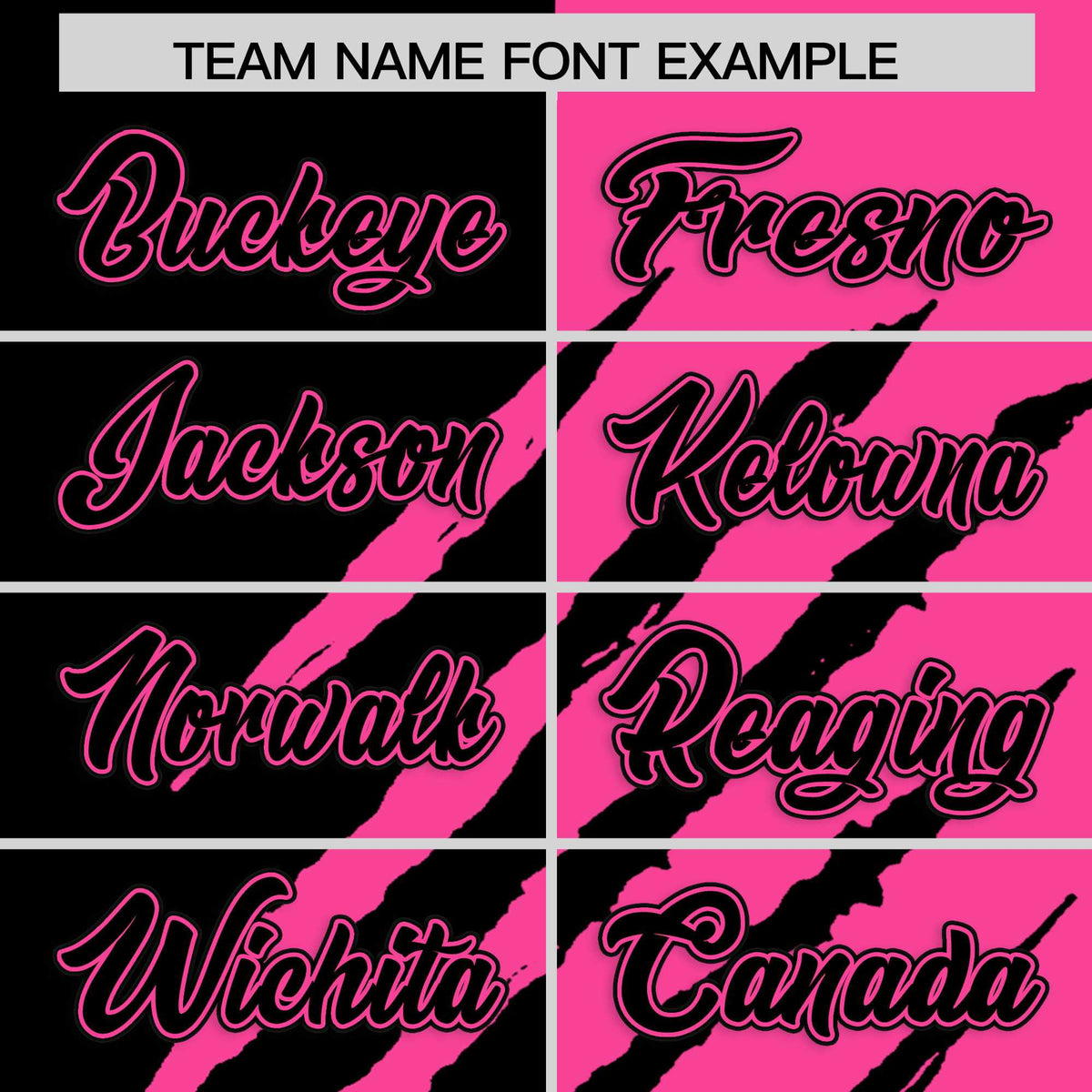 Custom Black Pink Split Tiger Claw Scratch Pattern Baseball Jersey