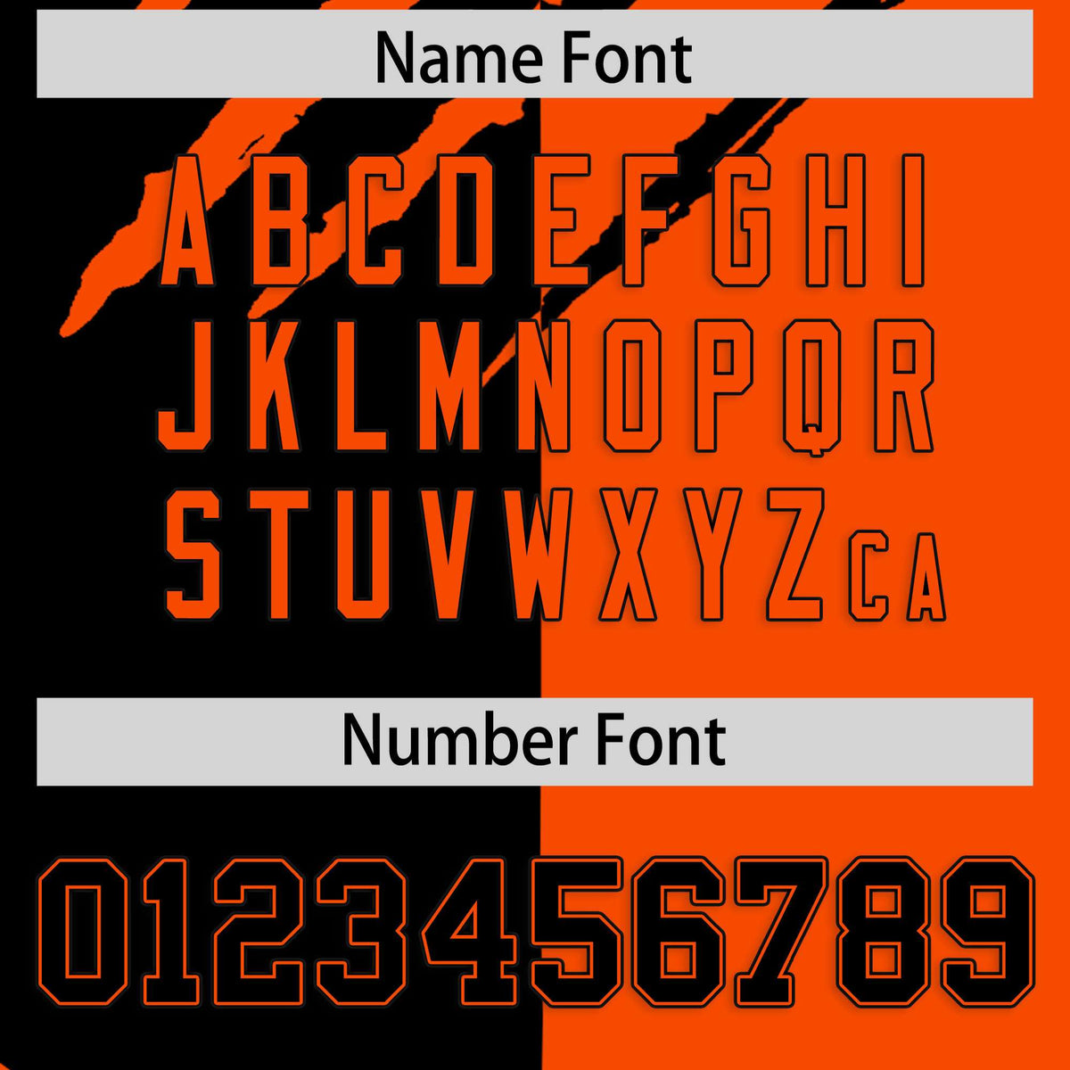 Custom Black Orange Split Tiger Claw Scratch Pattern Baseball Jersey