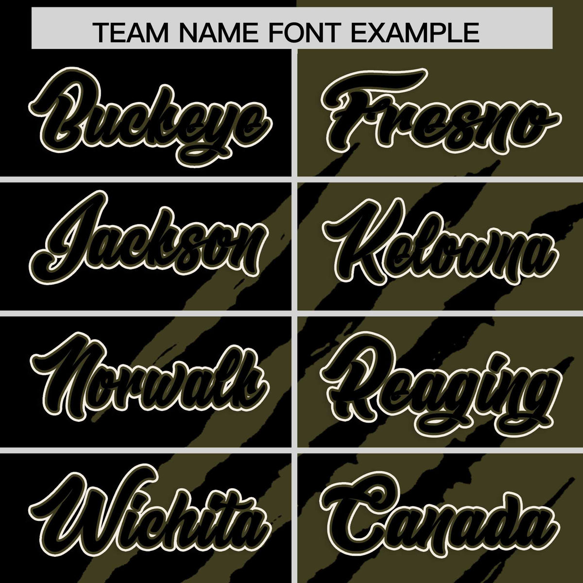 Custom Black Olive Split Tiger Claw Scratch Pattern Baseball Jersey