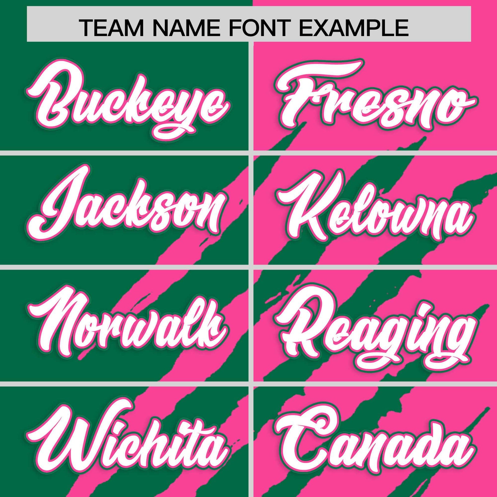 Custom Kelly Green Pink Split Tiger Claw Scratch Pattern Baseball Jersey