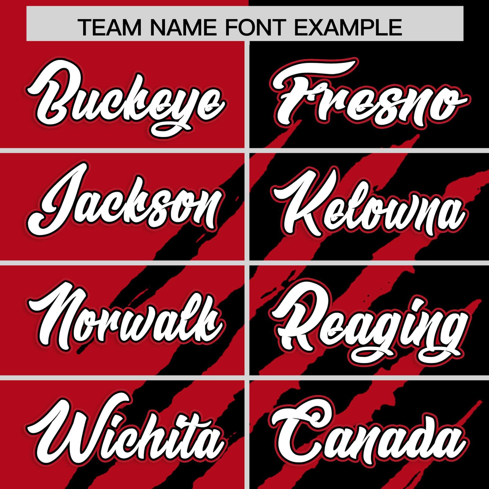 Custom Red Black Split Tiger Claw Scratch Pattern Baseball Jersey