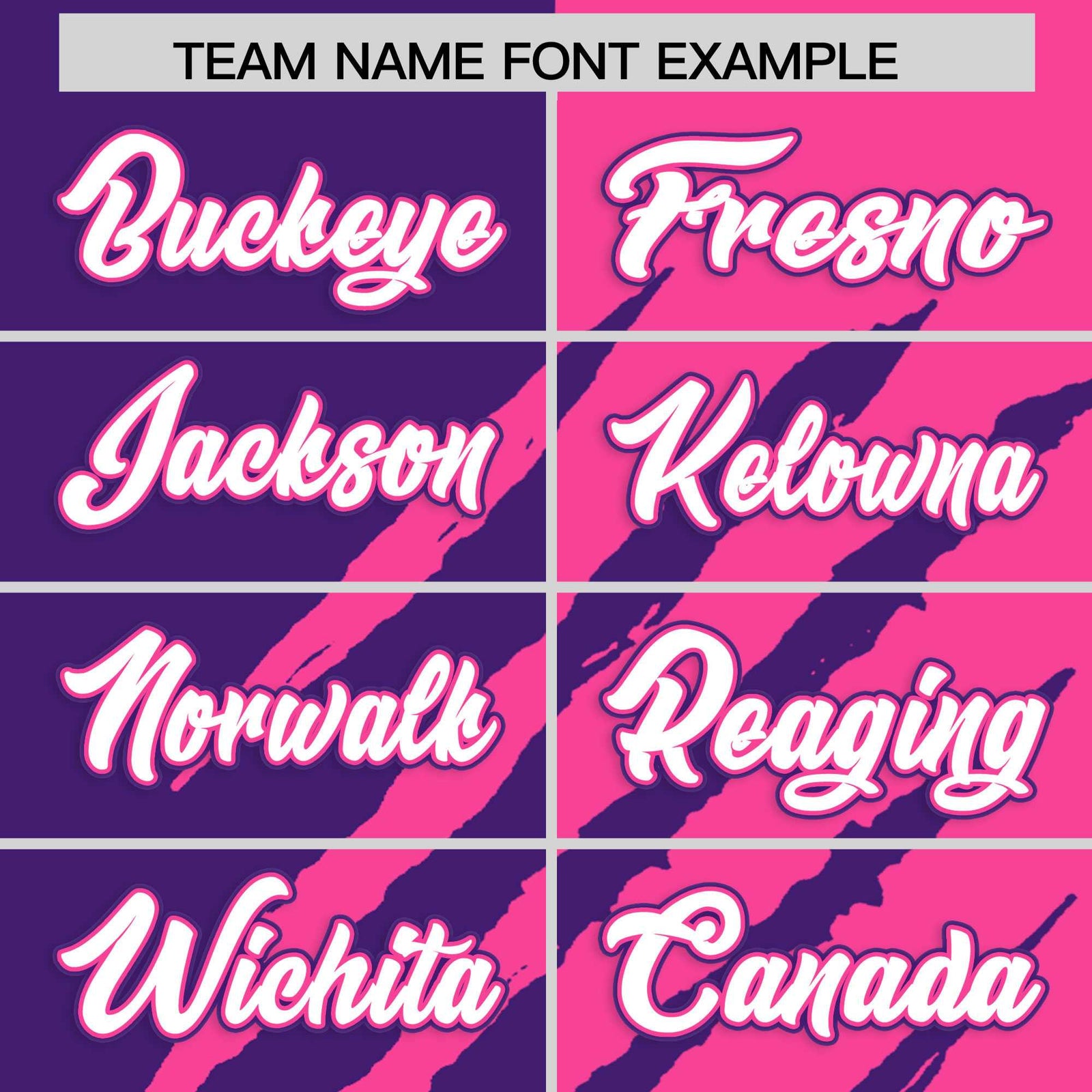 Custom Purple Pink Split Tiger Claw Scratch Pattern Baseball Jersey