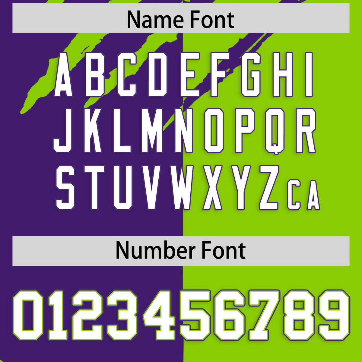 Custom Purple Neon Green Split Tiger Claw Scratch Pattern Baseball Jersey