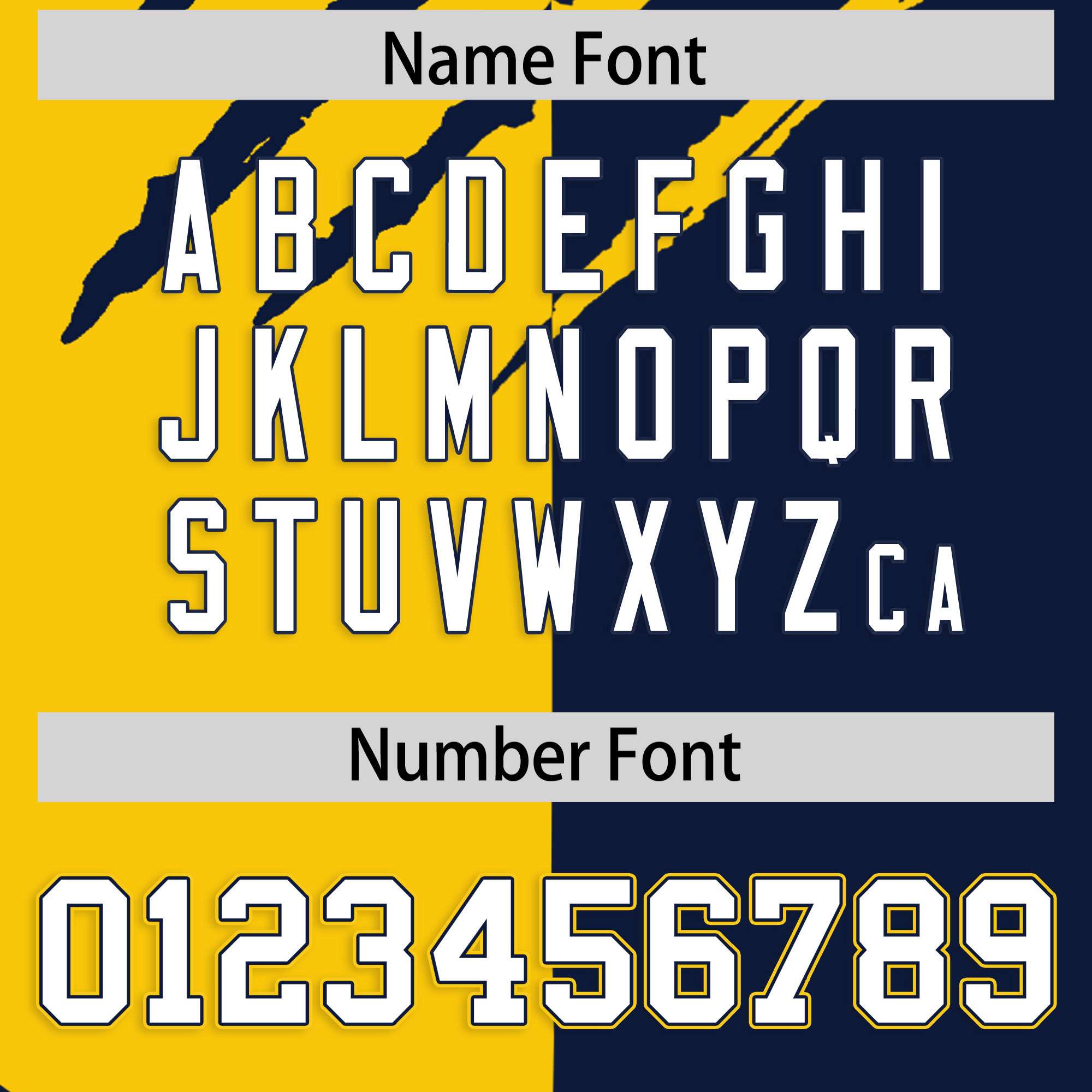 Custom Gold Navy Split Tiger Claw Scratch Pattern Baseball Jersey