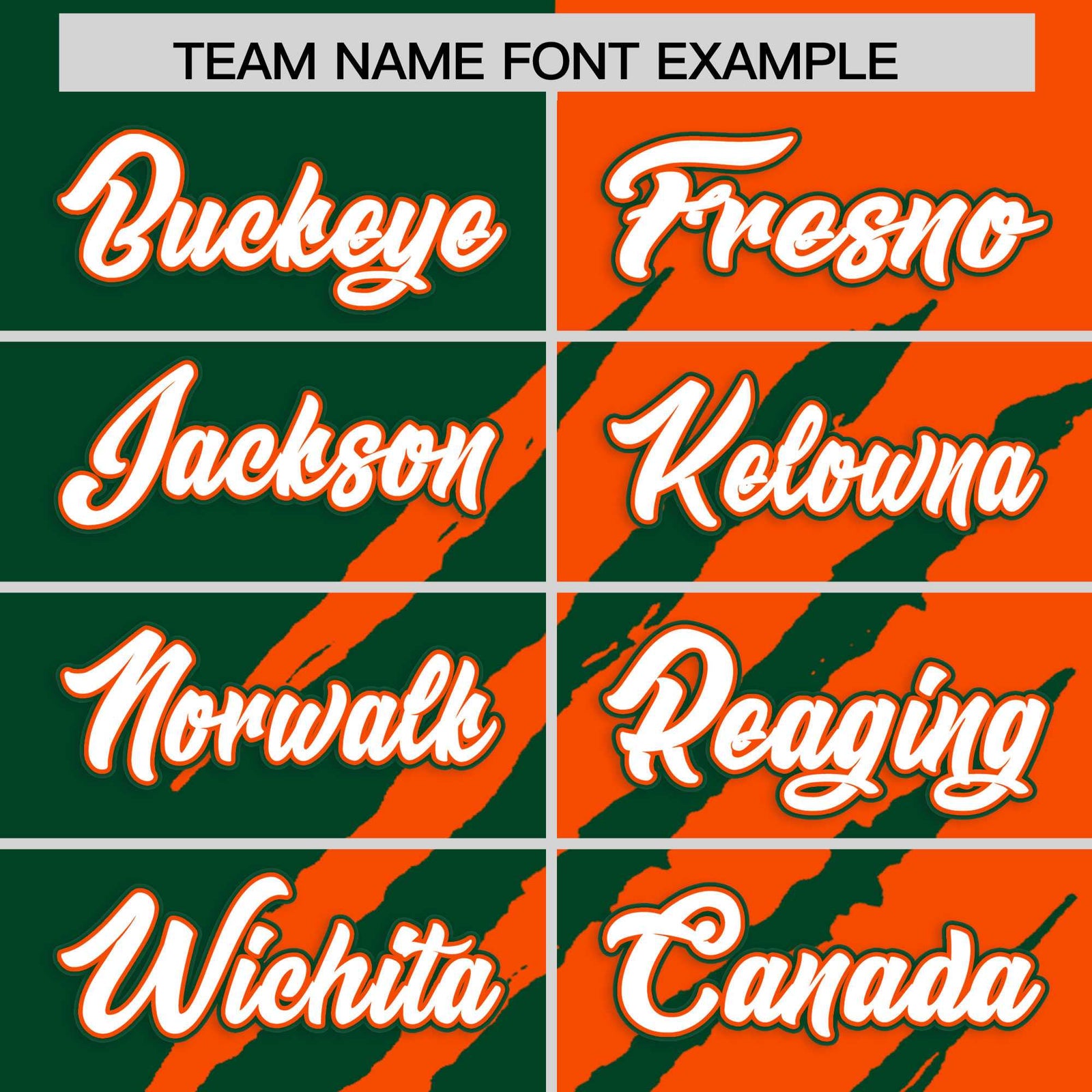 Custom Green Orange Split Tiger Claw Scratch Pattern Baseball Jersey