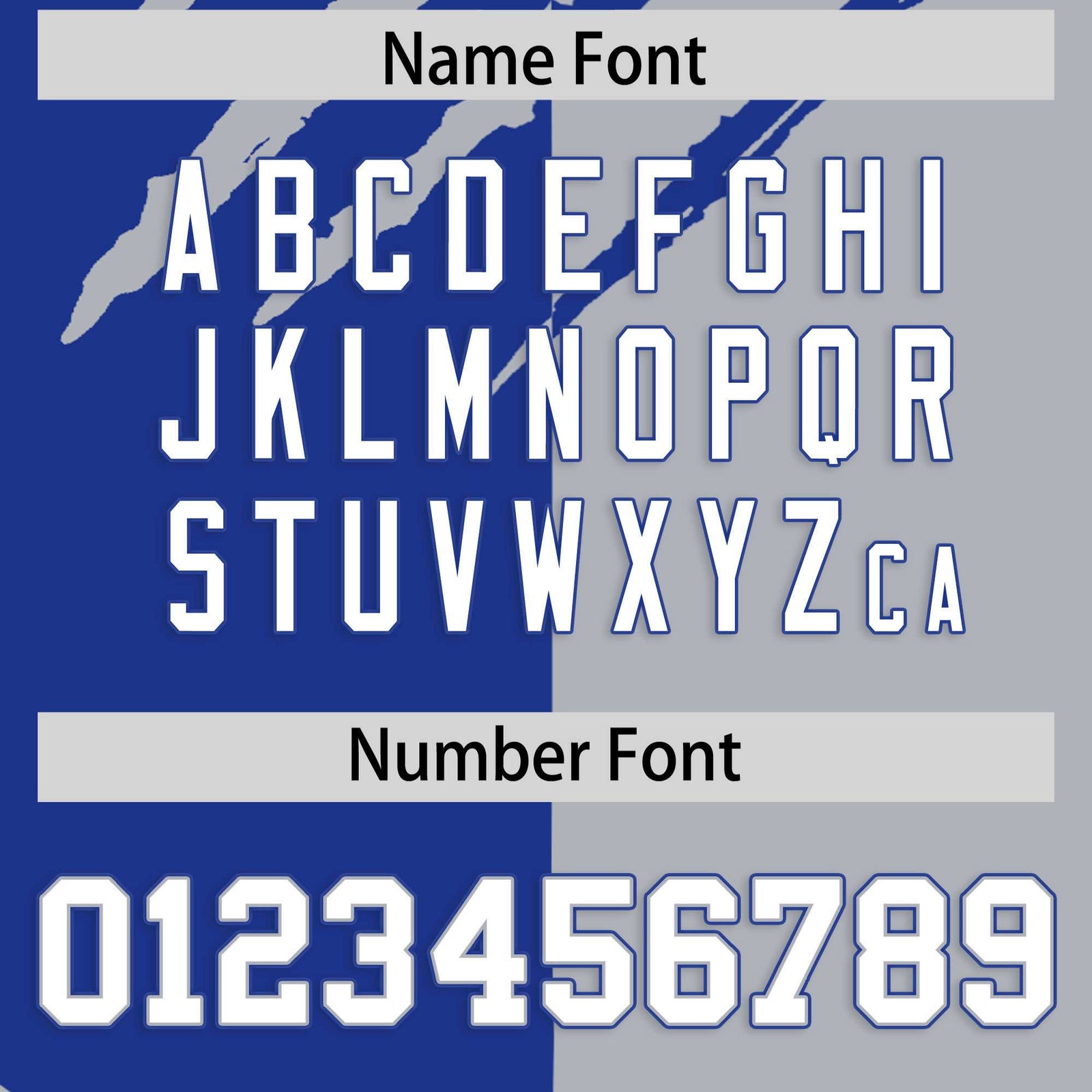 Custom Royal Blue Gray Split Tiger Claw Scratch Pattern Baseball Jersey