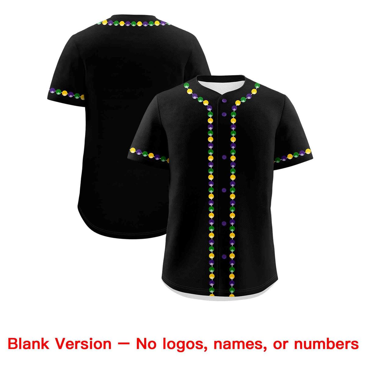 Custom Black Purple Gold Personalization Graffiti Mardi Gras Authentic Baseball Jersey| KXKSHOP