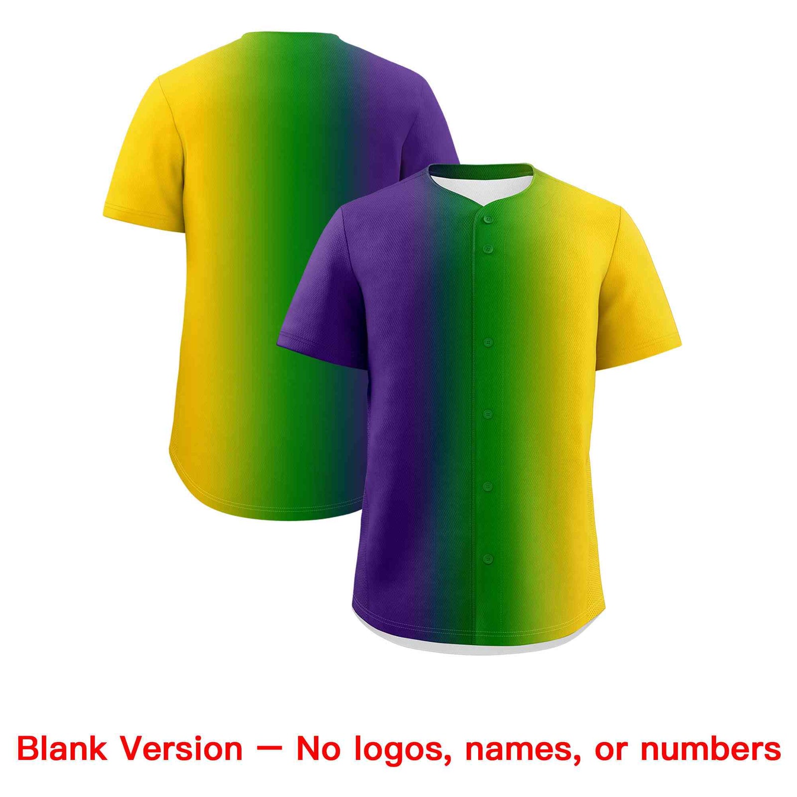 Custom Purple Gold Personalization Mardi Gras Authentic Baseball Jersey| KXKSHOP