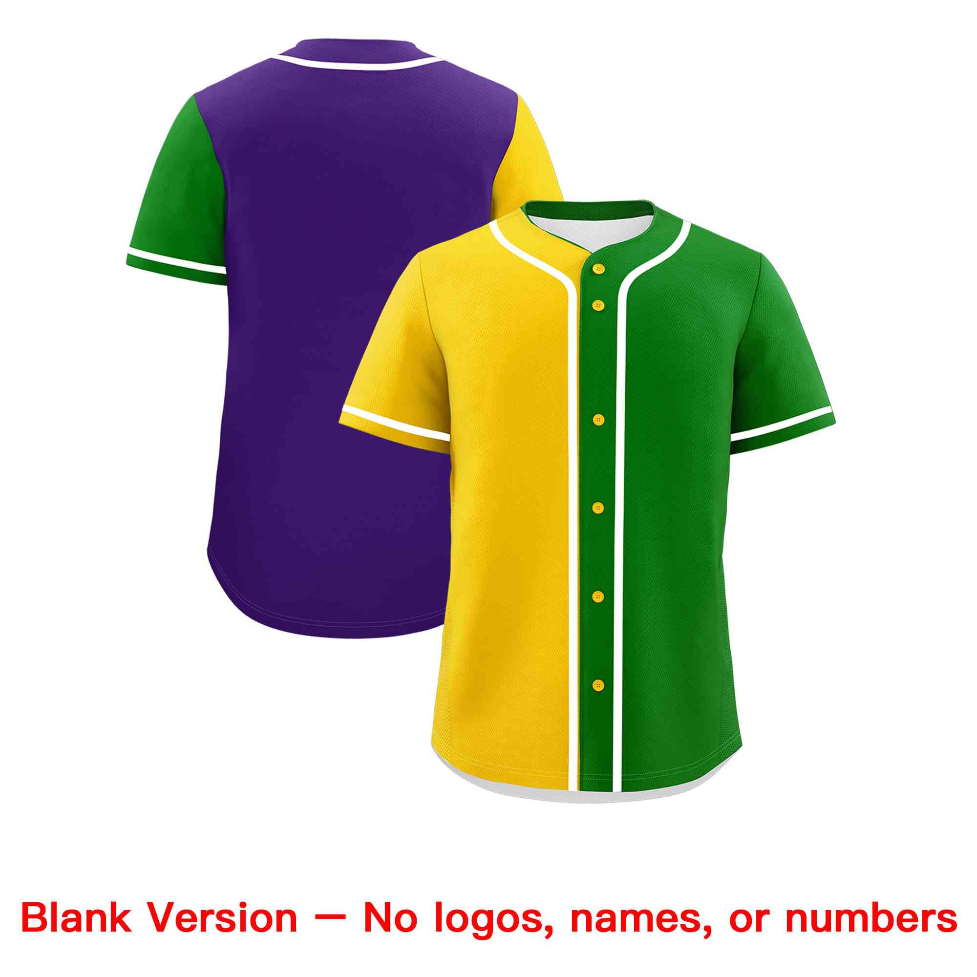 Custom Gold Kelly Green Personalization Mardi Gras Authentic Baseball Jersey| KXKSHOP