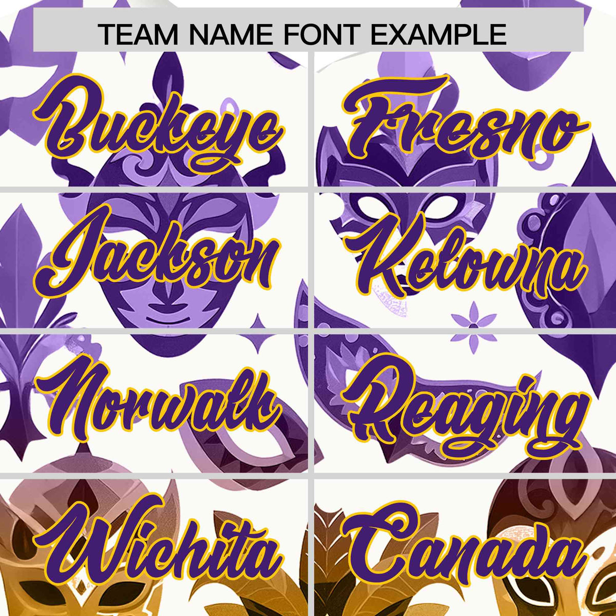 Custom White Purple Gold Personalization Mardi Gras Authentic Baseball Jersey| KXKSHOP