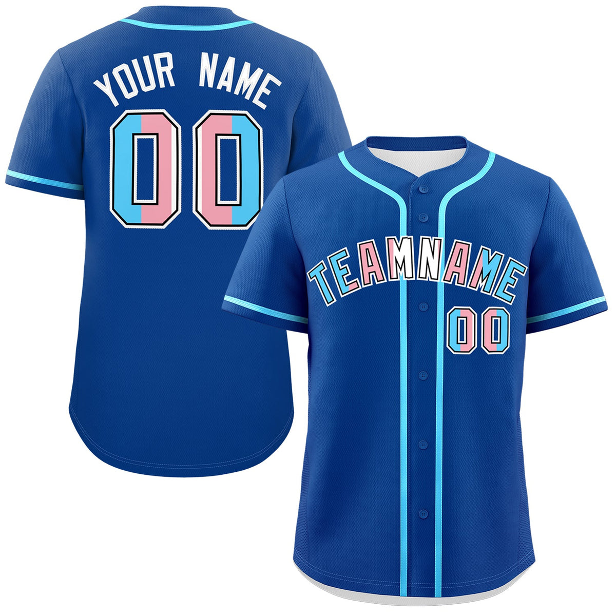 Custom Royal Blue Powder Blue Transgender For Pride Month Classic Style Baseball Jersey| KXKSHOP