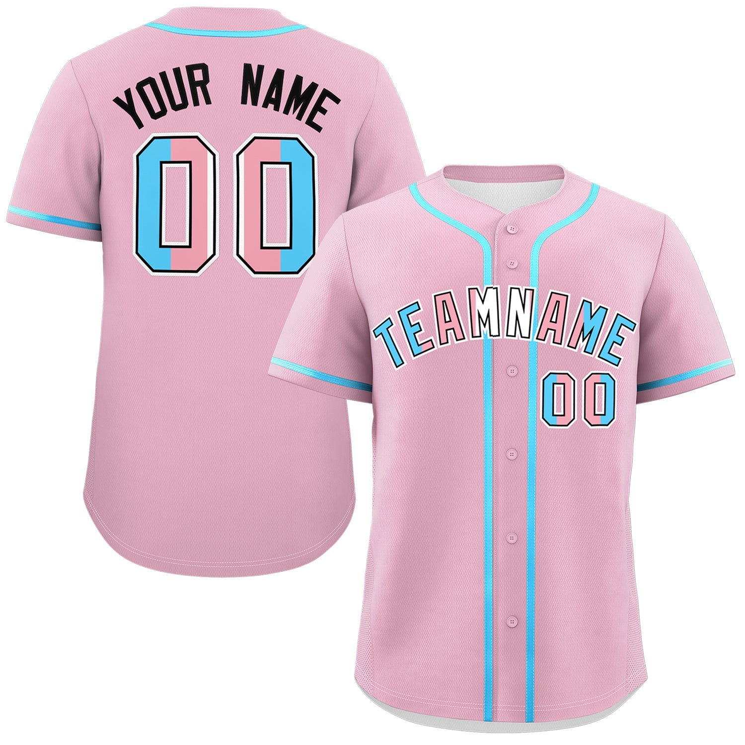 Custom Light Pink Powder Blue Transgender For Pride Month Classic Style Baseball Jersey| KXKSHOP