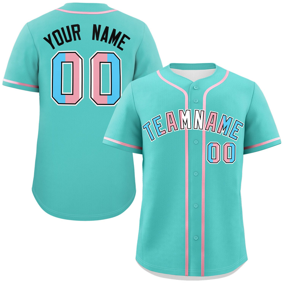 Custom Bright Green Powder Blue Transgender For Pride Month Classic Style Baseball Jersey| KXKSHOP