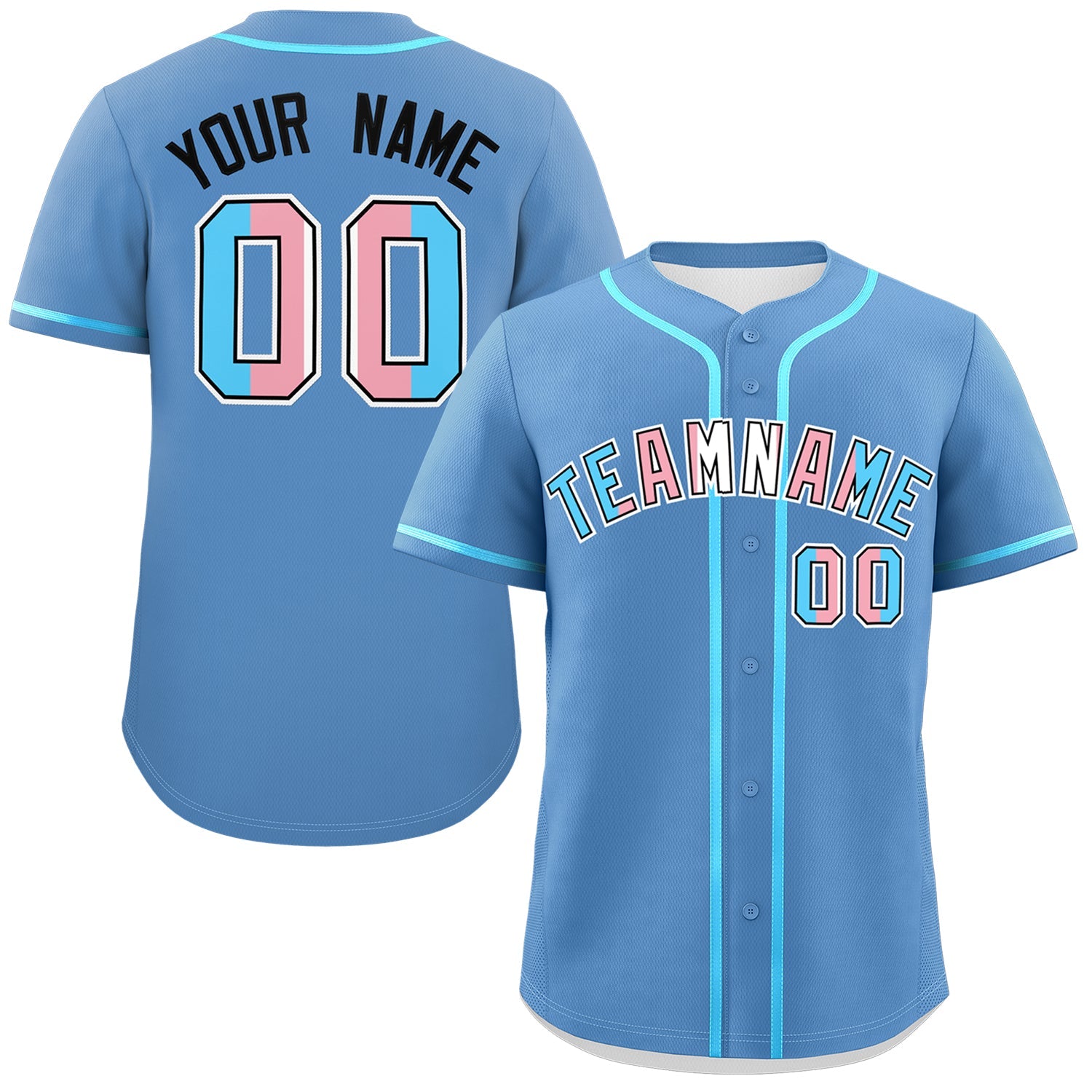 Custom Light Blue Powder Blue Transgender For Pride Month Classic Style Baseball Jersey| KXKSHOP