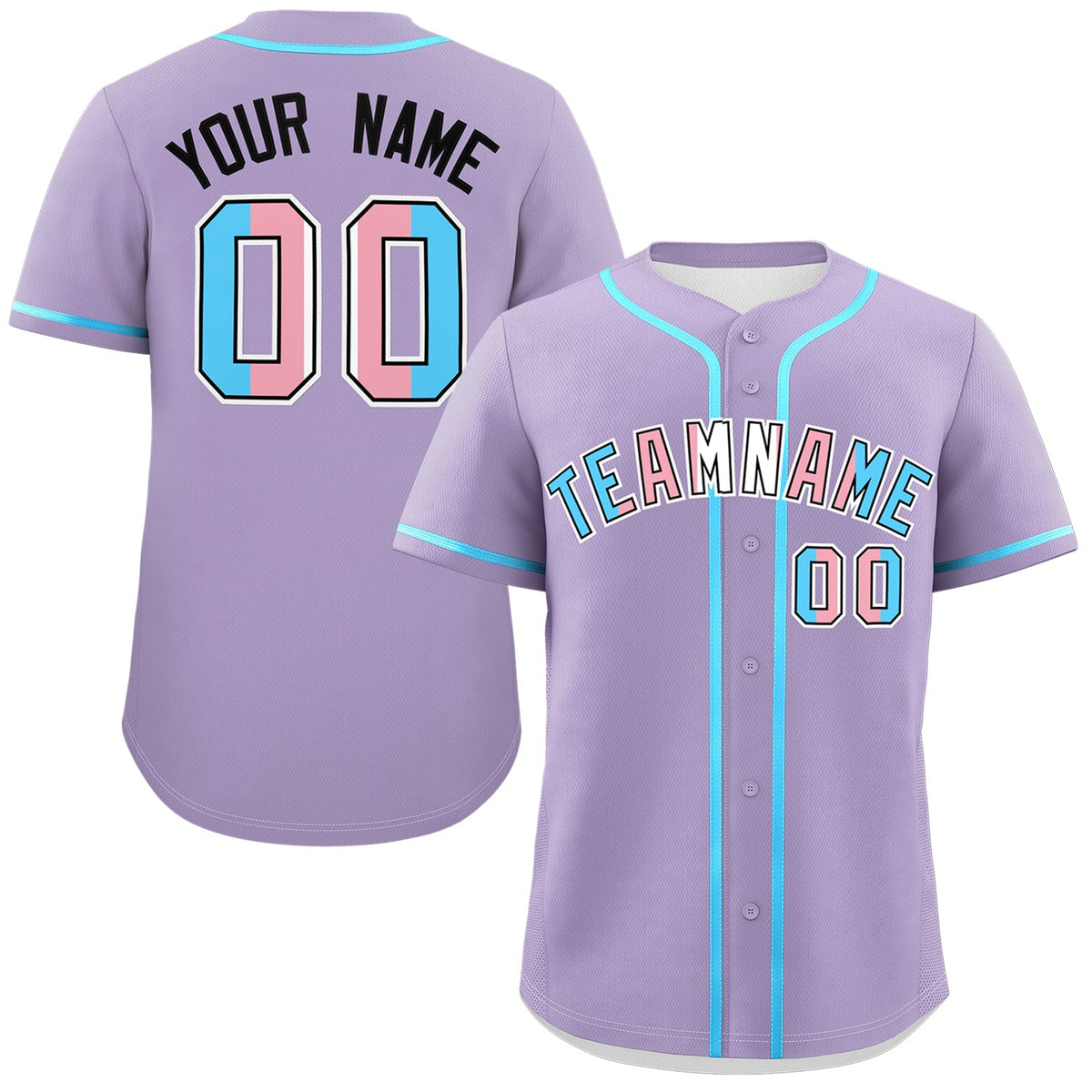 Custom Light Purple Powder Blue Transgender For Pride Month Classic Style Baseball Jersey| KXKSHOP