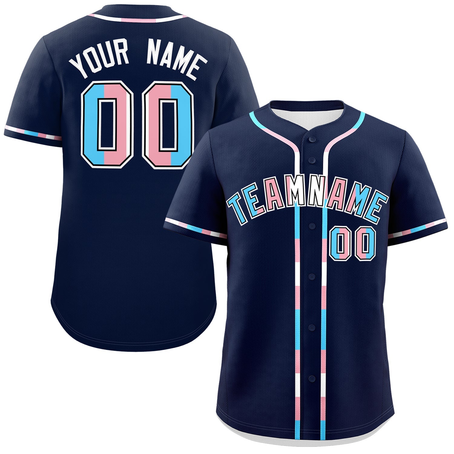 Custom Navy Transgender For Pride Month Classic Style Baseball Jersey| KXKSHOP