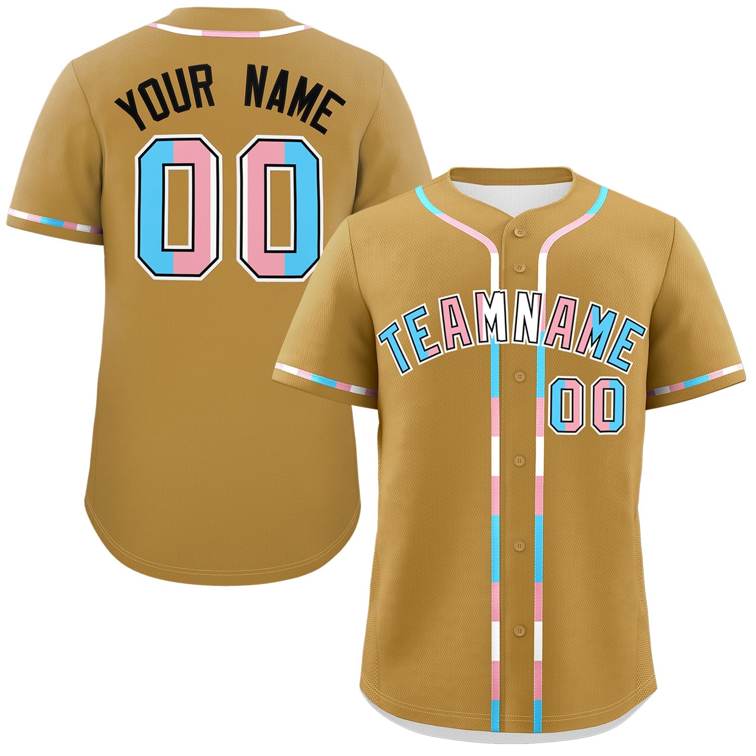Custom Old Gold Transgender For Pride Month Classic Style Baseball Jersey| KXKSHOP