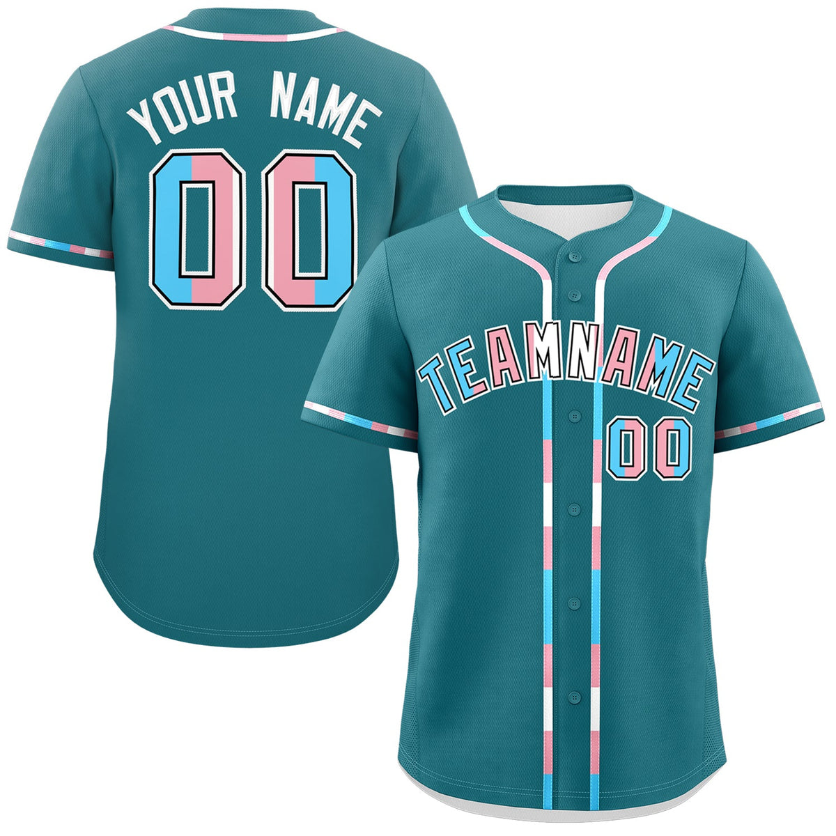 Custom Teal Transgender For Pride Month Classic Style Baseball Jersey| KXKSHOP