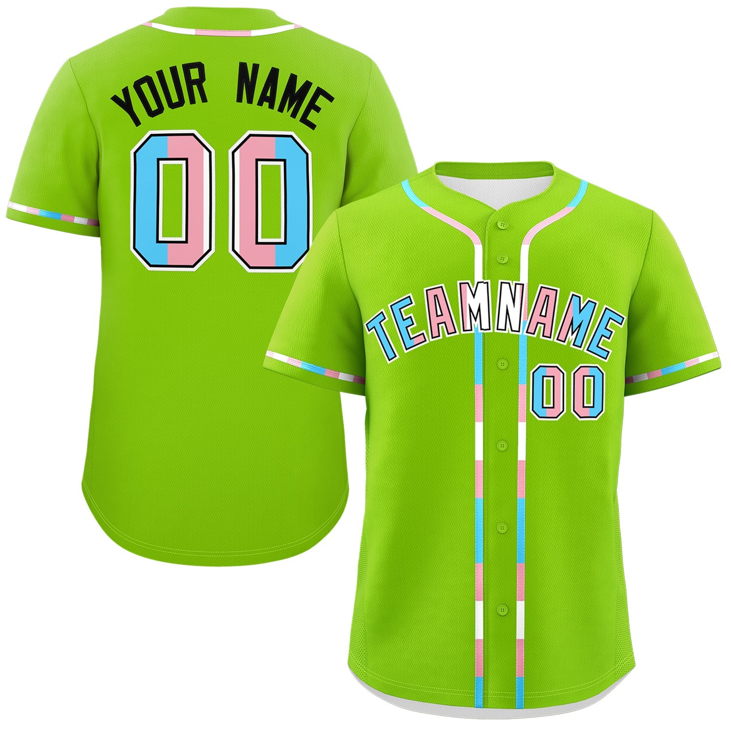 Custom Neon Green Transgender For Pride Month Classic Style Baseball Jersey| KXKSHOP