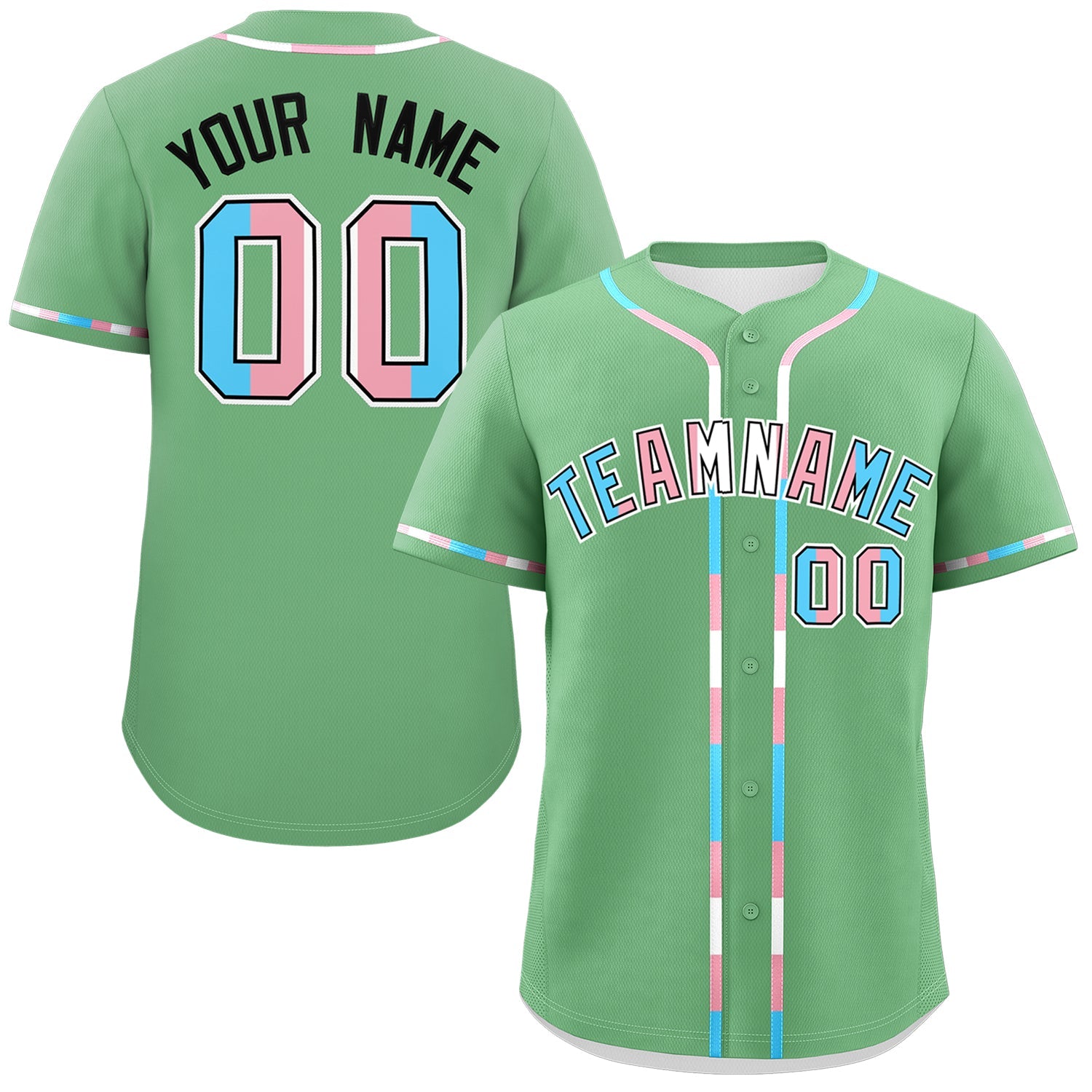 Custom Green Black Transgender For Pride Month Classic Style Baseball Jersey| KXKSHOP