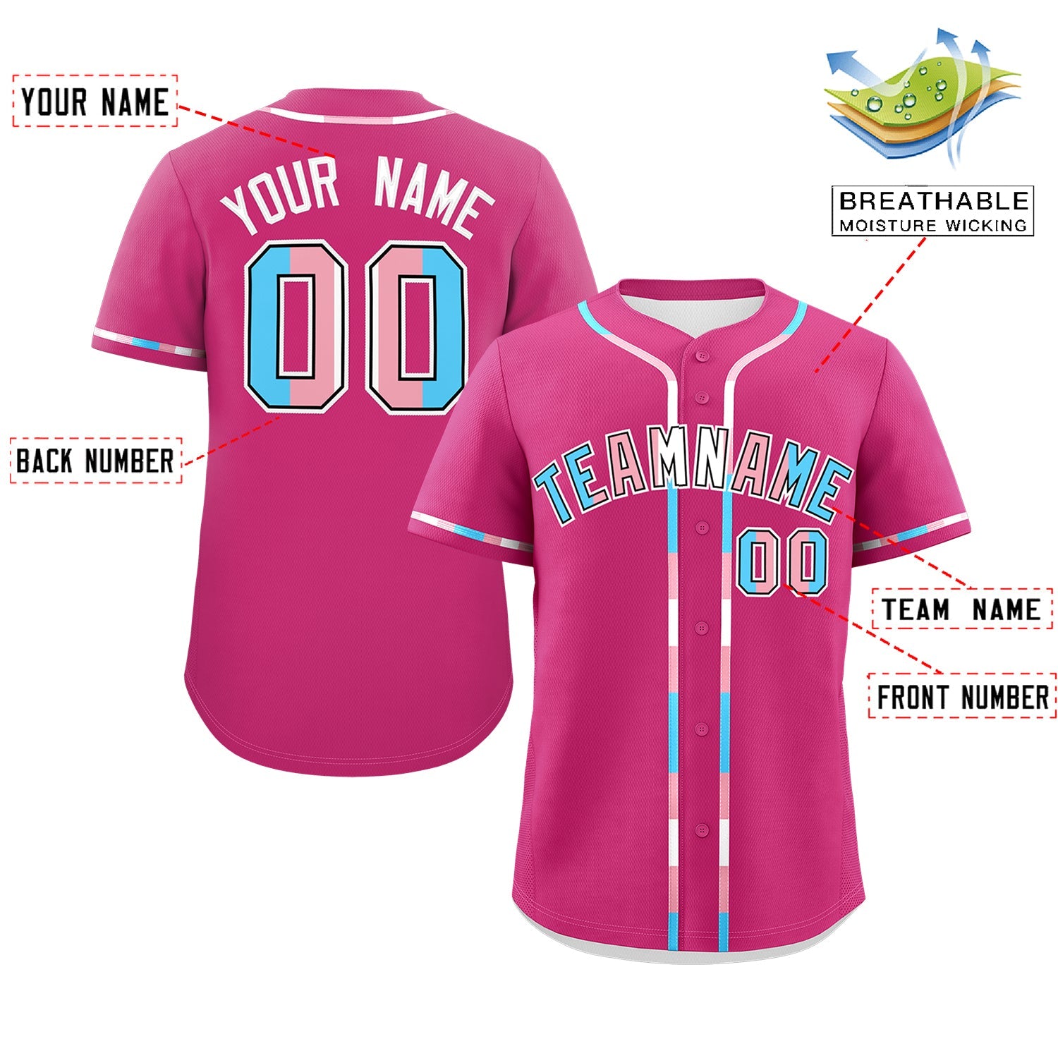 Custom Rose Red Transgender For Pride Month Classic Style Baseball Jersey| KXKSHOP