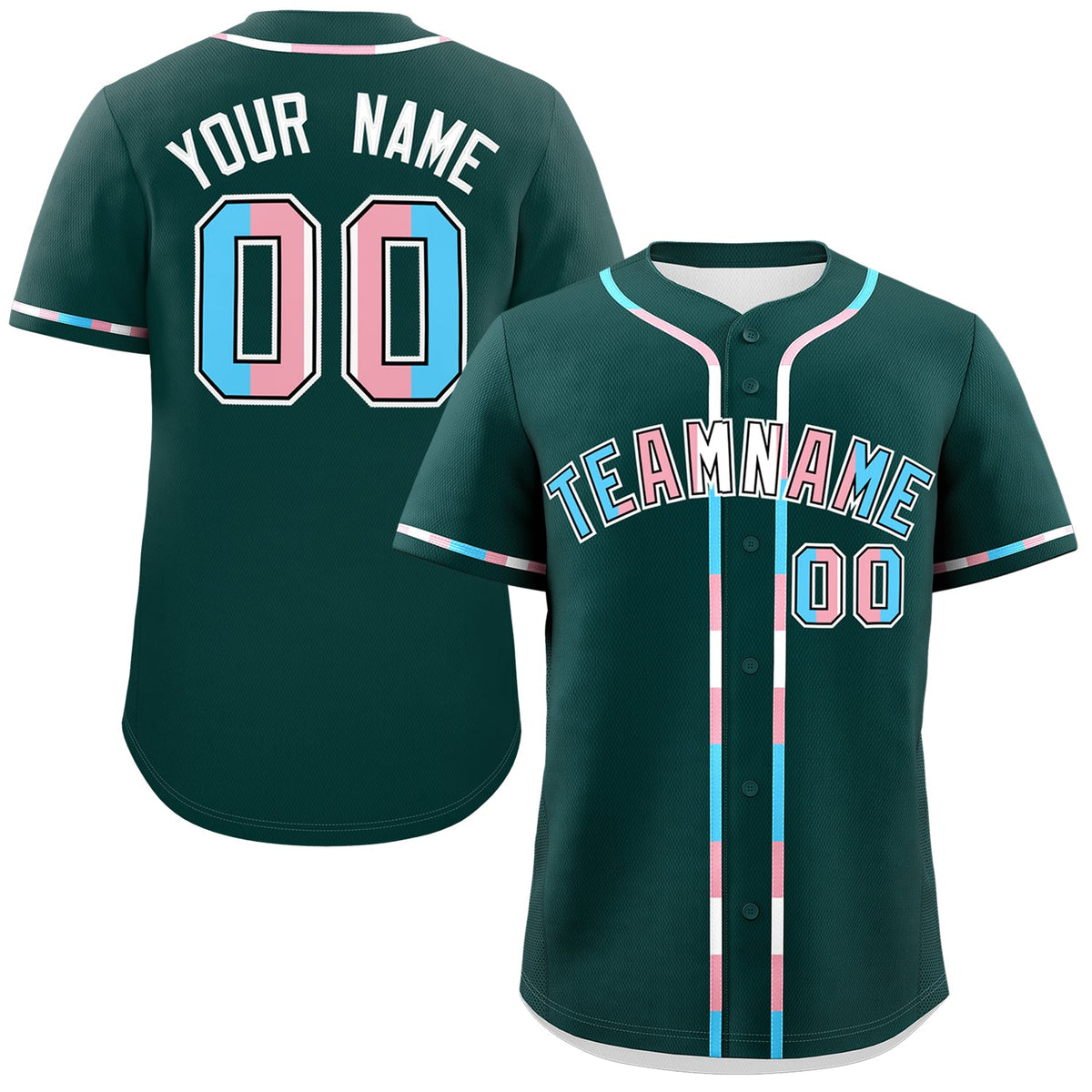 Custom Midnight Green Transgender For Pride Month Classic Style Baseball Jersey| KXKSHOP