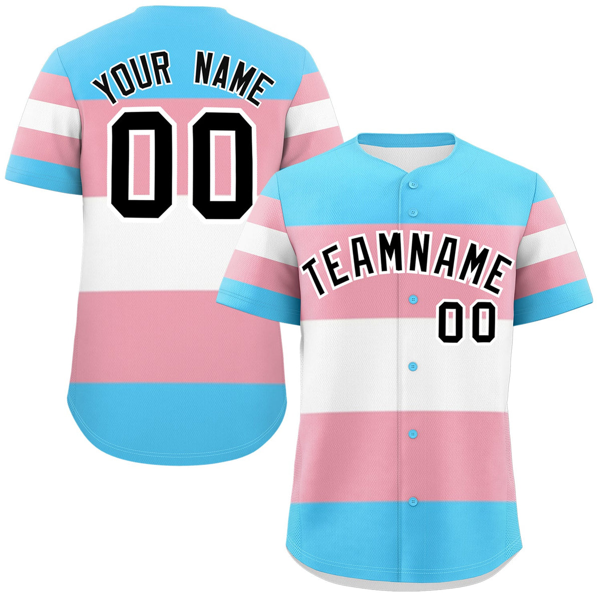 Custom Blue Light Pink Transgender For Pride Month Classic Style Baseball Jersey| KXKSHOP