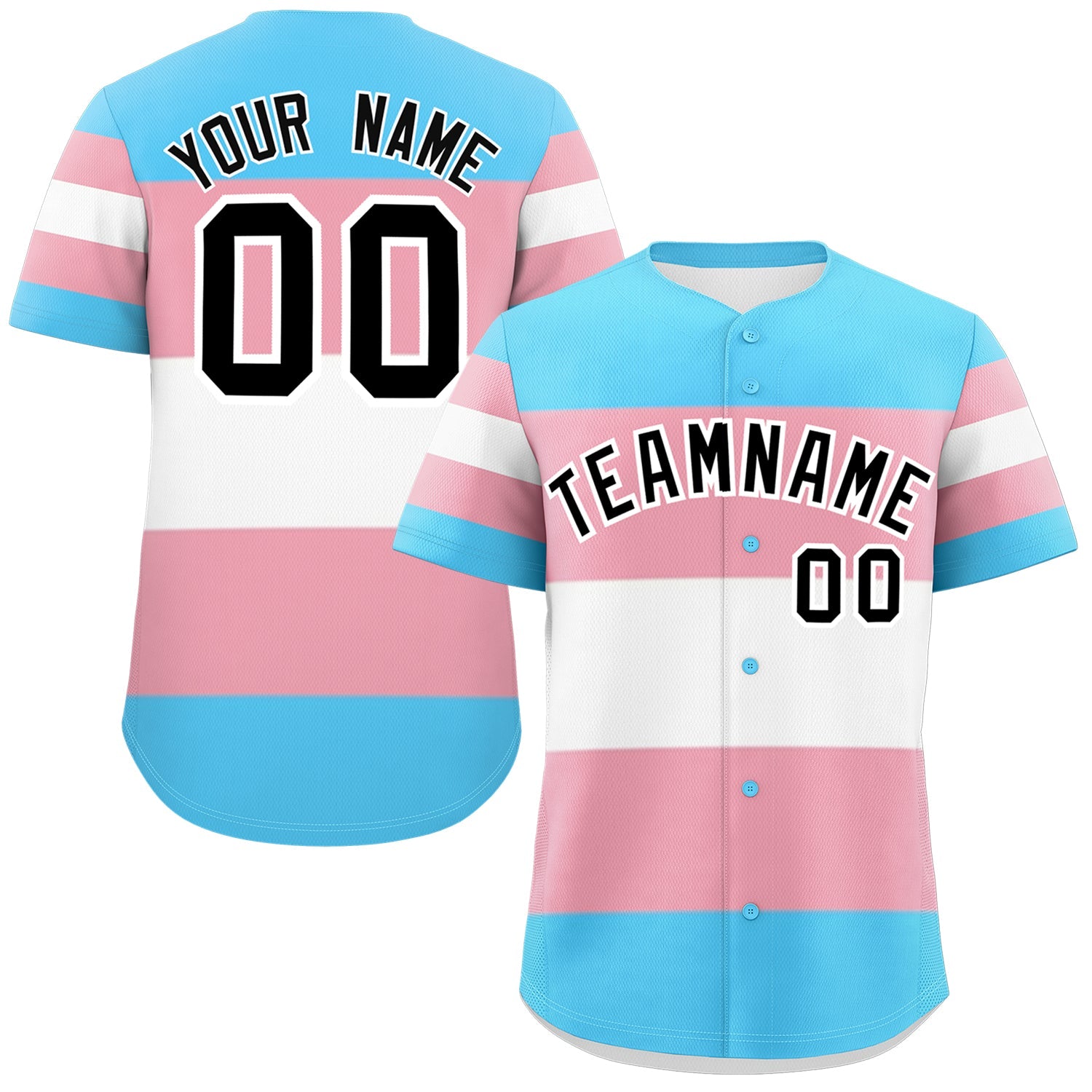 Custom Blue Light Pink Transgender For Pride Month Classic Style Baseball Jersey| KXKSHOP