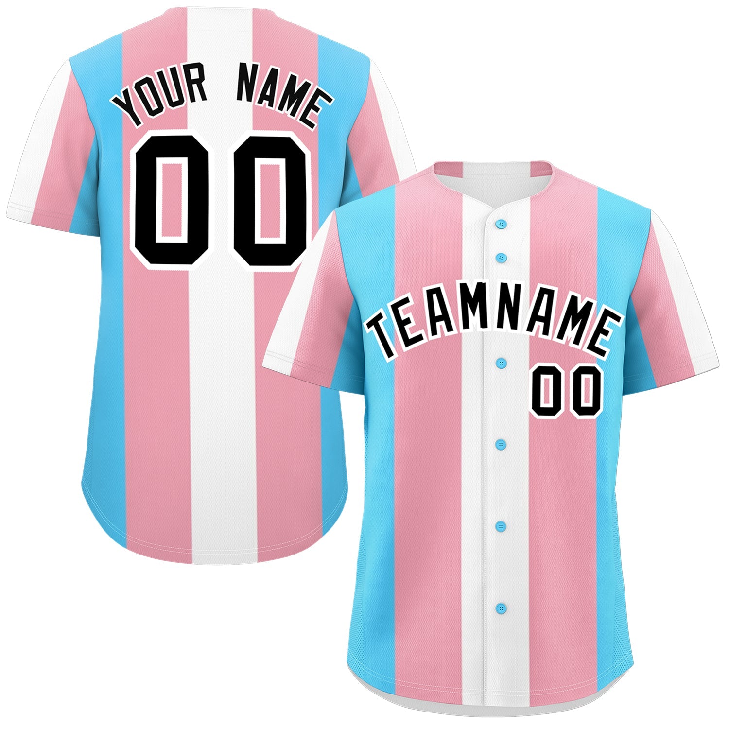Custom White Light Pink Transgender For Pride Month Classic Style Baseball Jersey| KXKSHOP