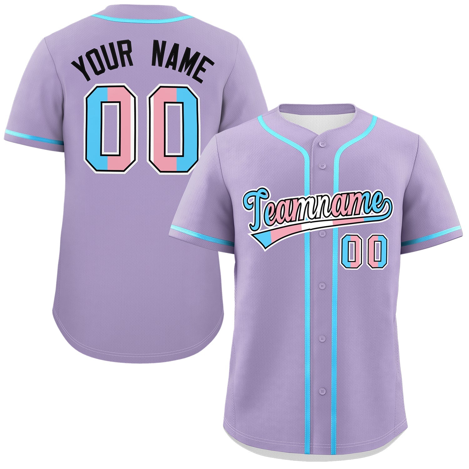 Custom Light Purple Powder Blue Transgender For Pride Month Classic Style Baseball Jersey| KXKSHOP