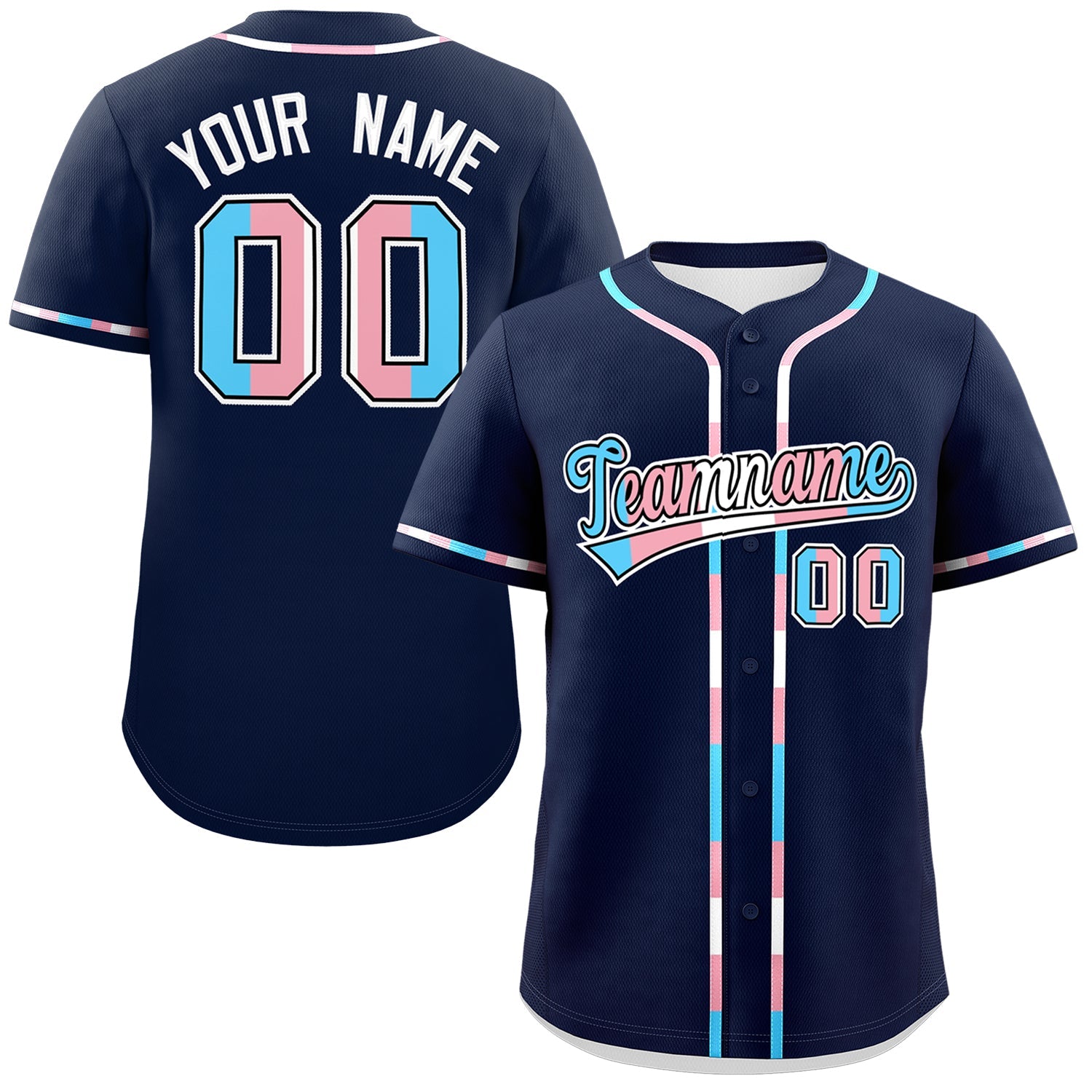 Custom Navy Transgender For Pride Month Classic Style Baseball Jersey| KXKSHOP