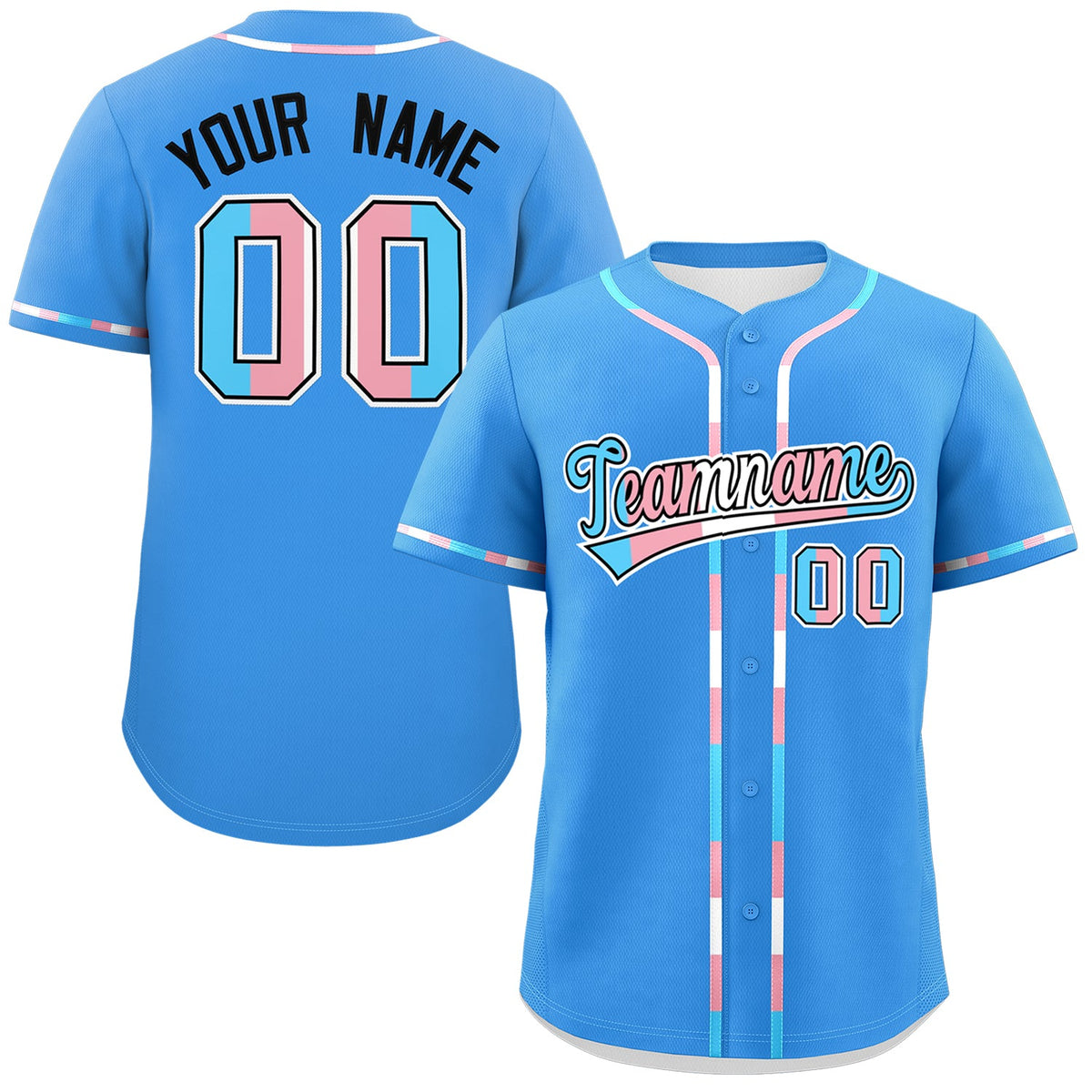 Custom Powder Blue Transgender For Pride Month Classic Style Baseball Jersey| KXKSHOP