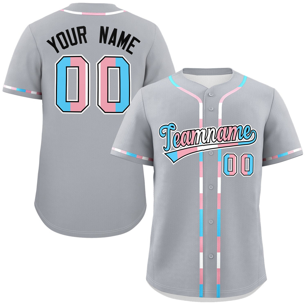 Custom Gray Transgender For Pride Month Classic Style Baseball Jersey| KXKSHOP