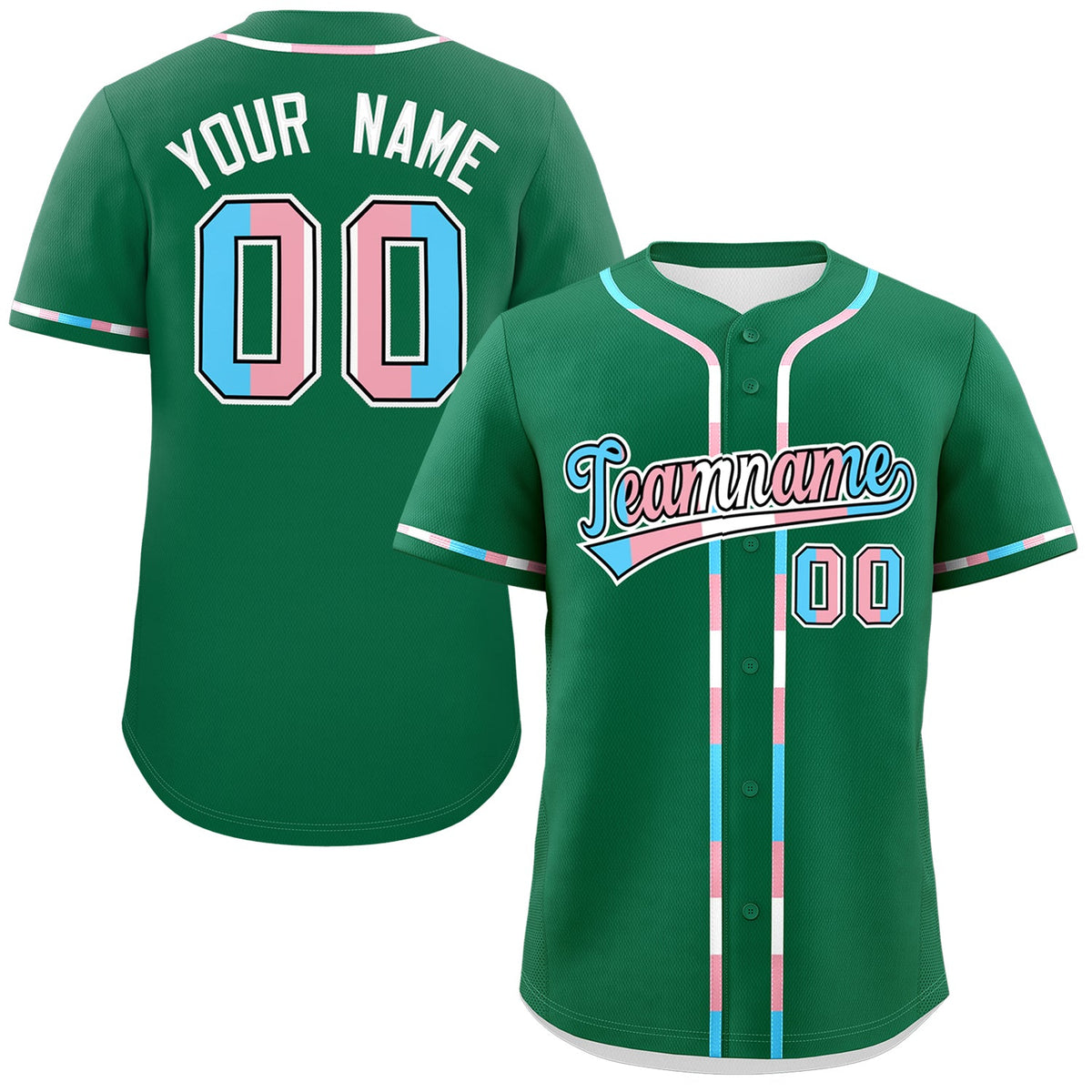Custom Kelly Green Transgender For Pride Month Classic Style Baseball Jersey| KXKSHOP