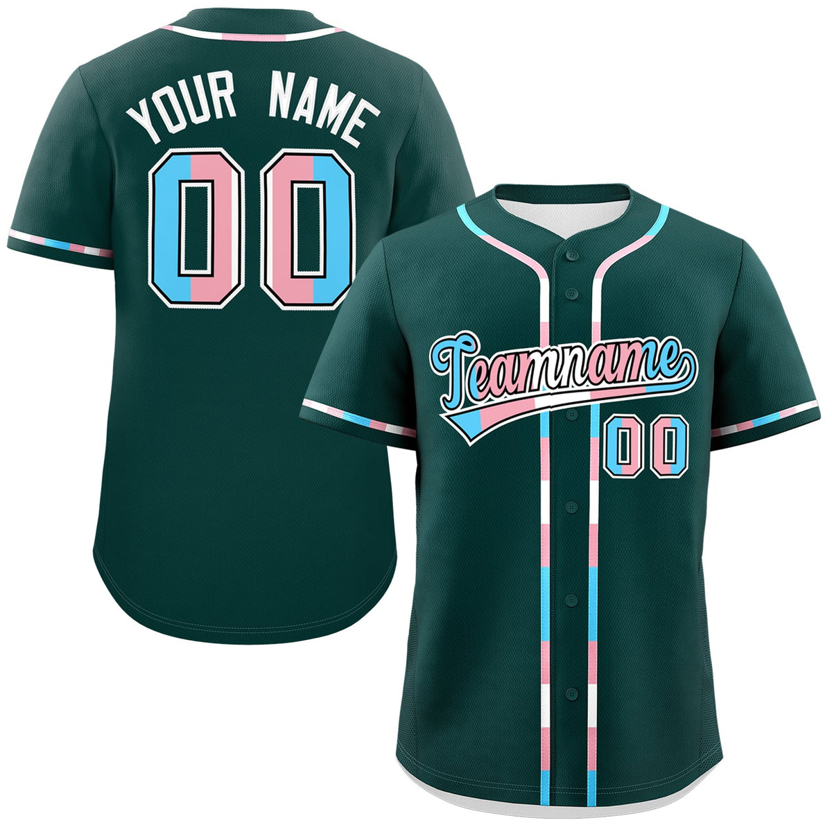 Custom Midnight Green Transgender For Pride Month Classic Style Baseball Jersey| KXKSHOP