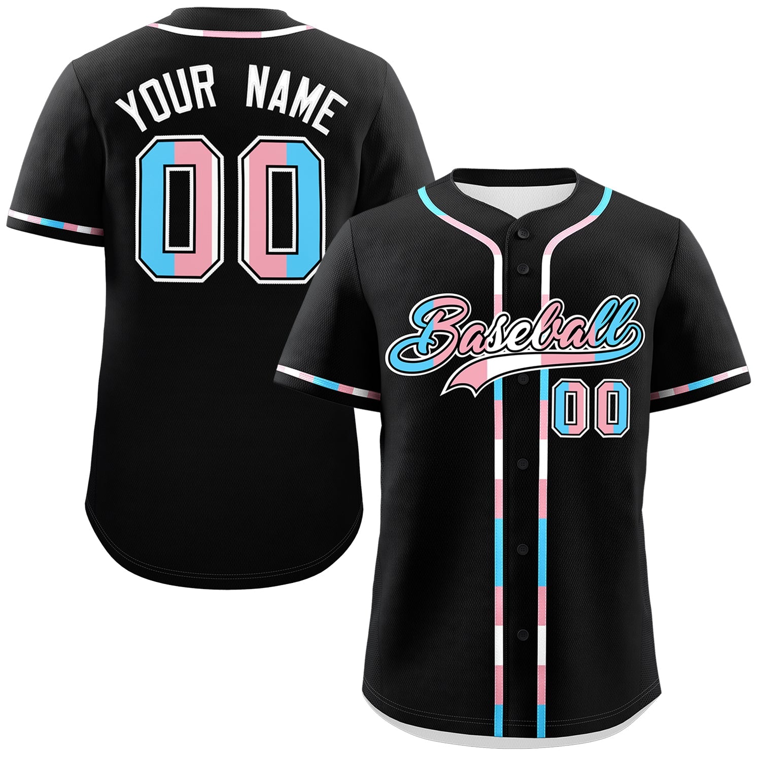 Custom Black Transgender For Pride Month Classic Style Baseball Jersey| KXKSHOP