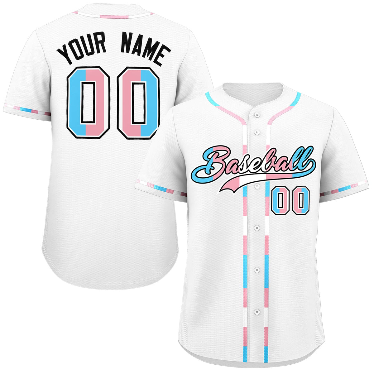 Custom White Transgender For Pride Month Classic Style Baseball Jersey| KXKSHOP