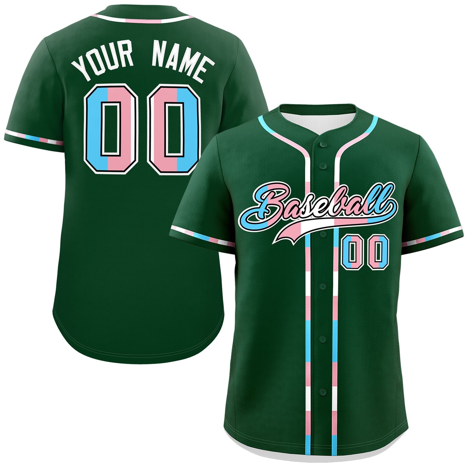 Custom Green Transgender For Pride Month Classic Style Baseball Jersey| KXKSHOP