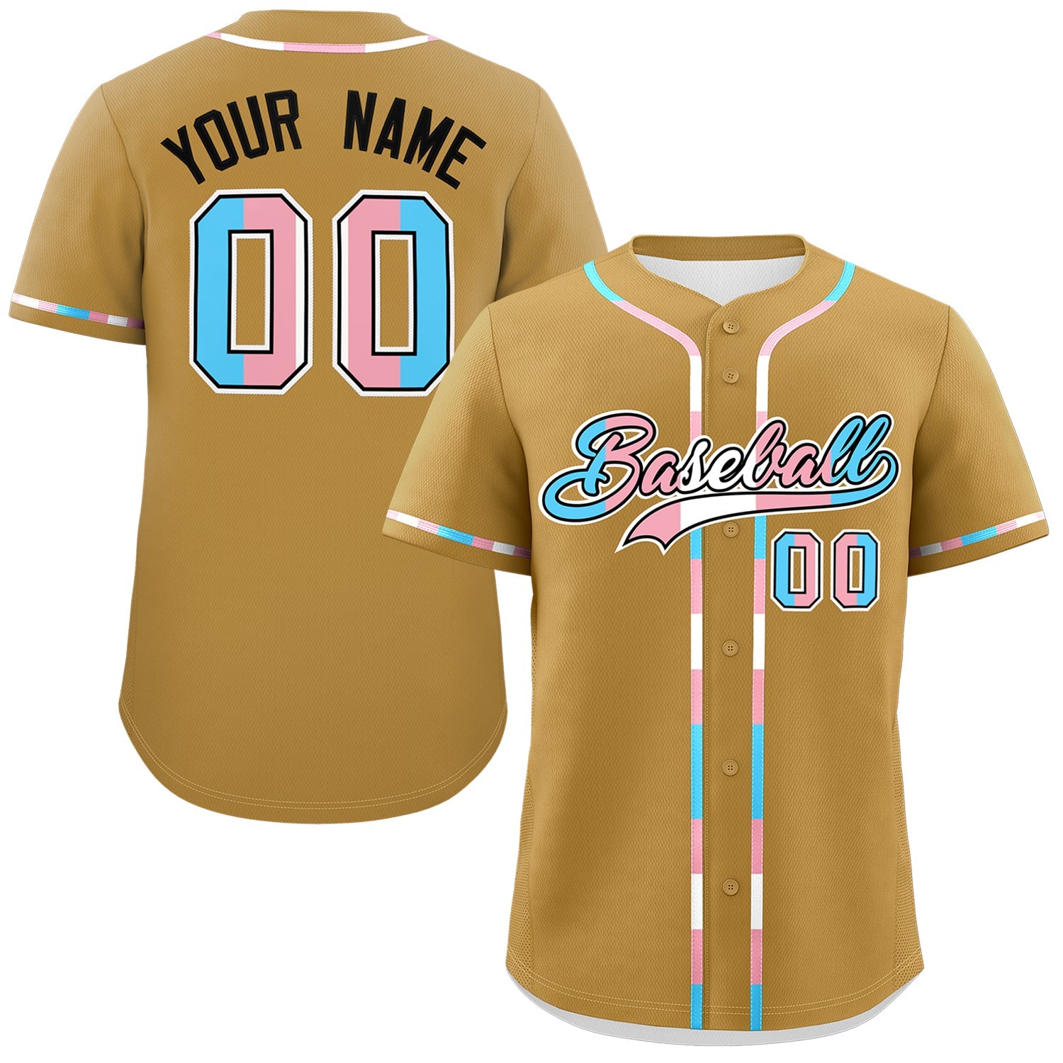 Custom Old Gold Transgender For Pride Month Classic Style Baseball Jersey| KXKSHOP