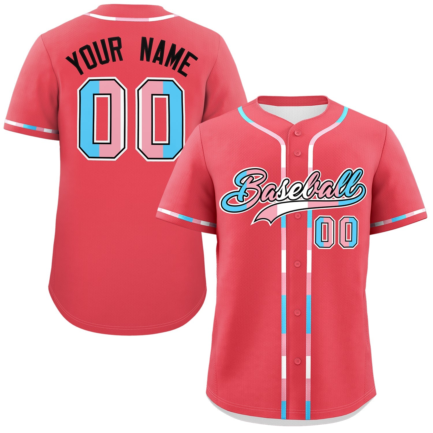 Custom Light Red Transgender For Pride Month Classic Style Baseball Jersey| KXKSHOP