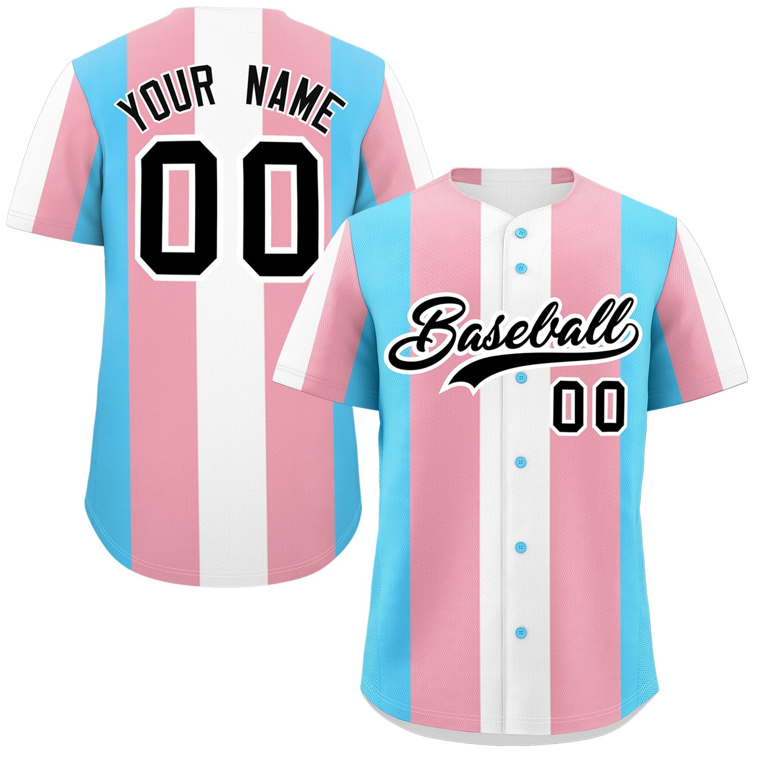 Custom White Light Pink Transgender For Pride Month Classic Style Baseball Jersey| KXKSHOP