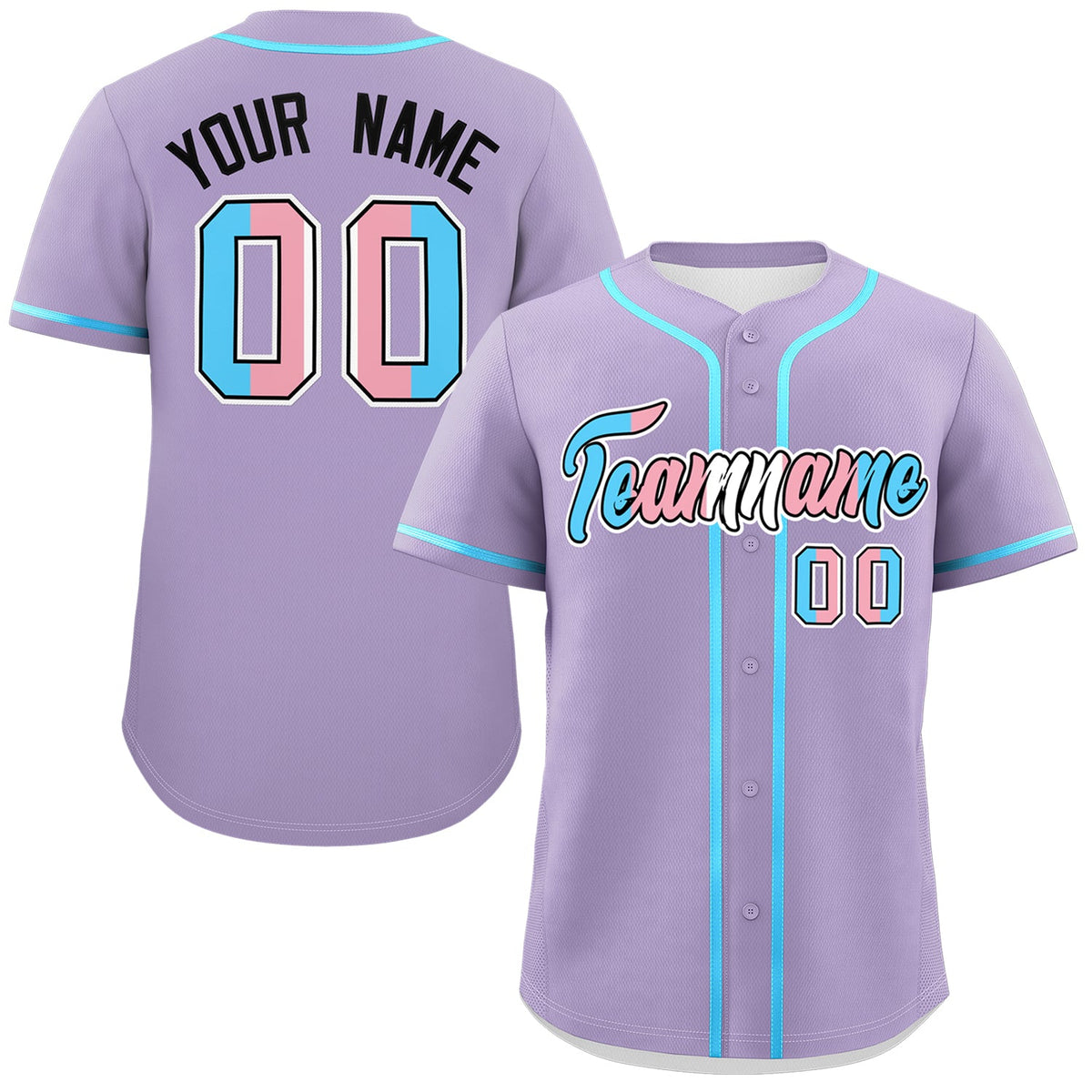 Custom Light Purple Powder Blue Transgender For Pride Month Classic Style Baseball Jersey| KXKSHOP