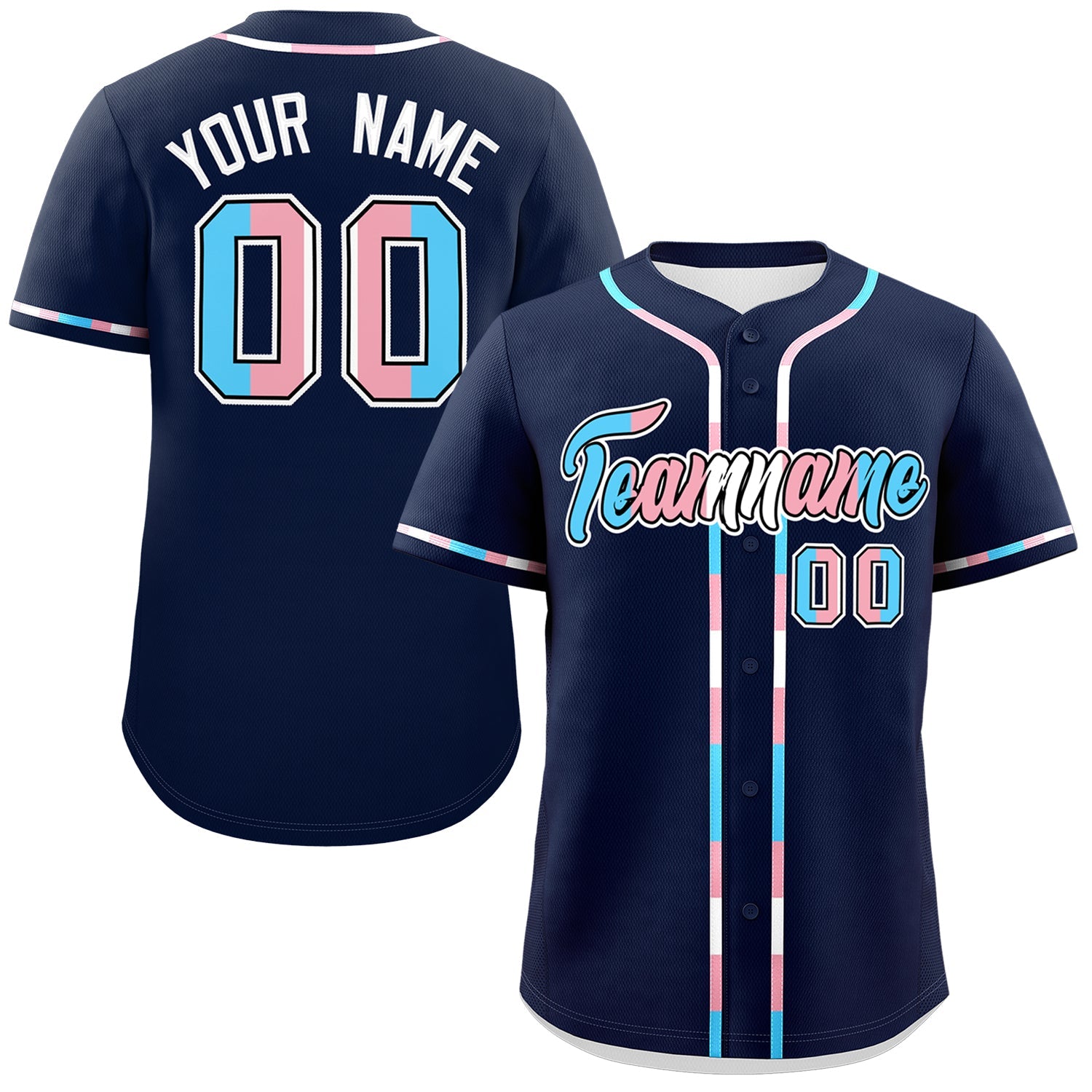 Custom Navy Transgender For Pride Month Classic Style Baseball Jersey| KXKSHOP