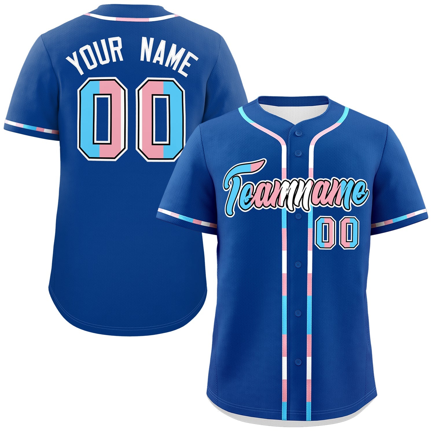 Custom Royal Blue Transgender For Pride Month Classic Style Baseball Jersey| KXKSHOP
