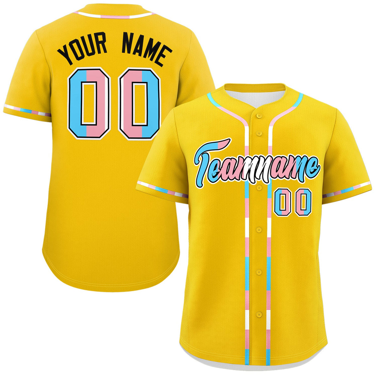 Custom Gold Transgender For Pride Month Classic Style Baseball Jersey| KXKSHOP